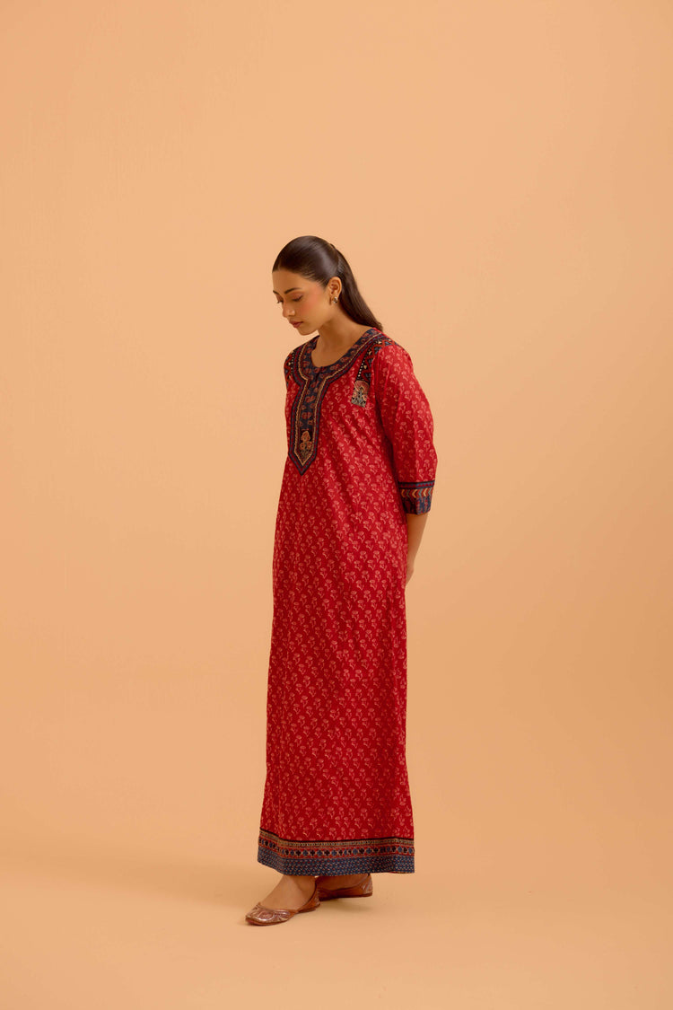 Rozana Red Caftan