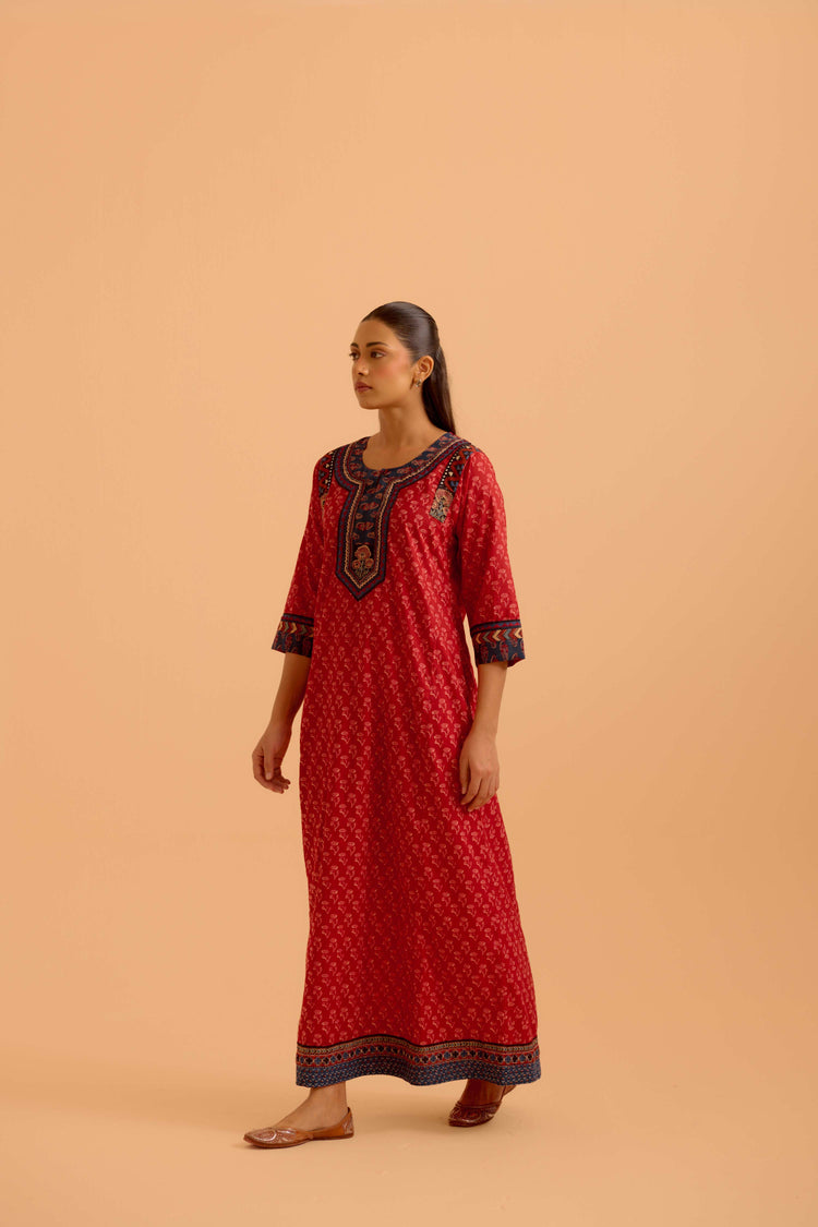 Rozana Red Caftan