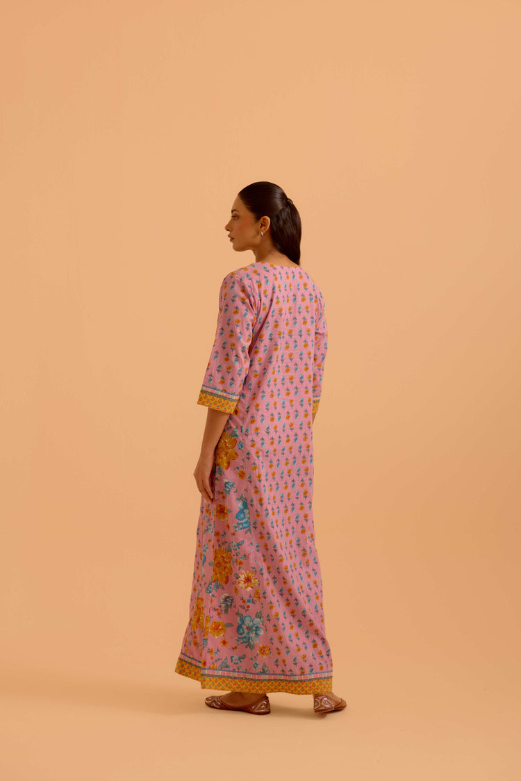 Rozana Light Pink Blue Caftan