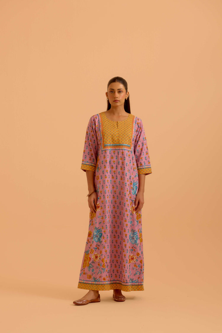 Rozana Light Pink Blue Caftan
