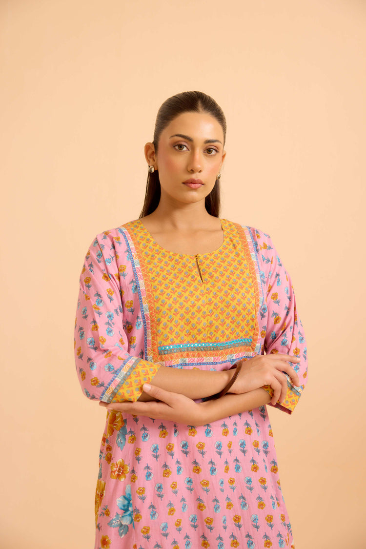 Rozana Light Pink Blue Caftan