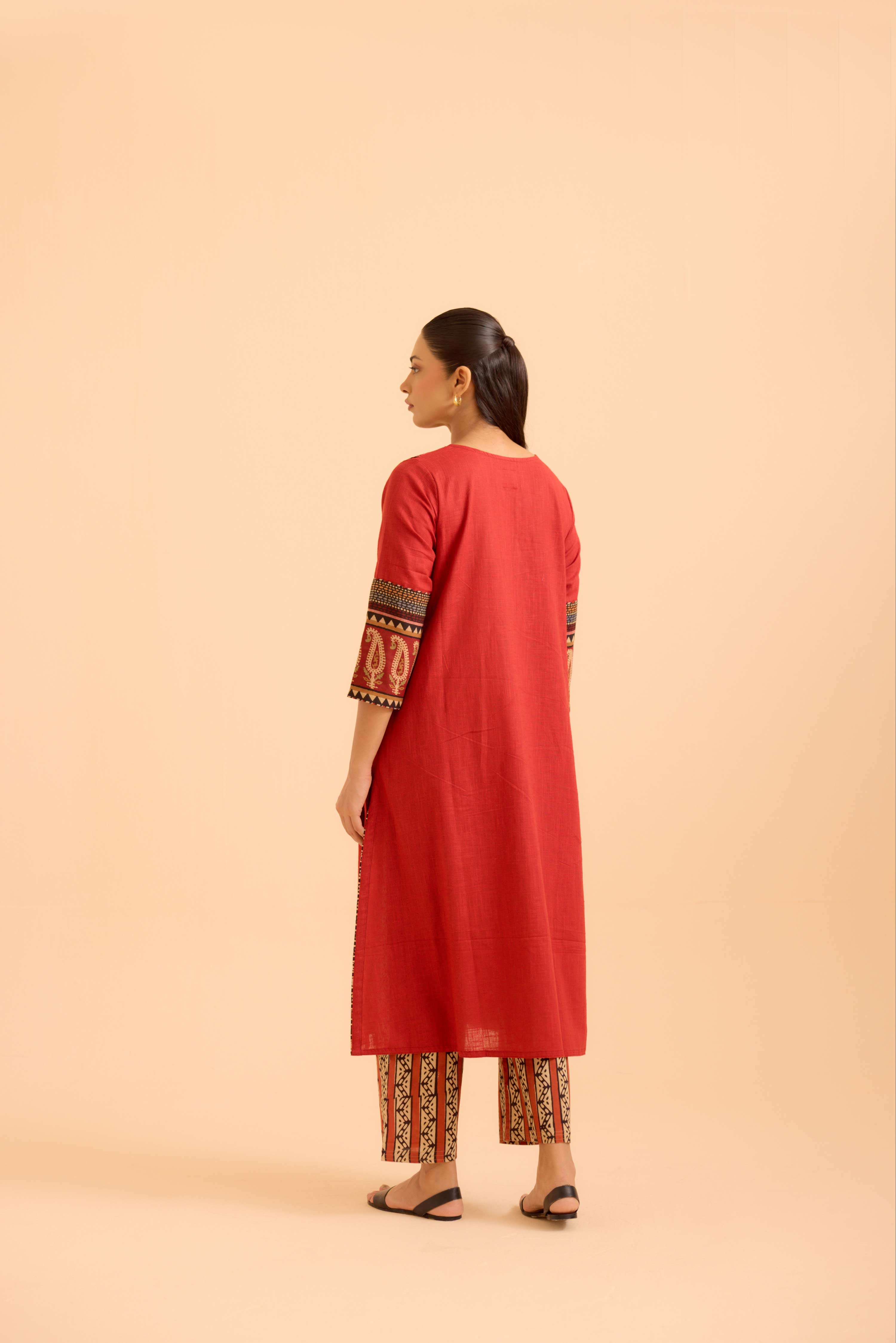 Kaia Cotton Slub Co-Ord Set Red