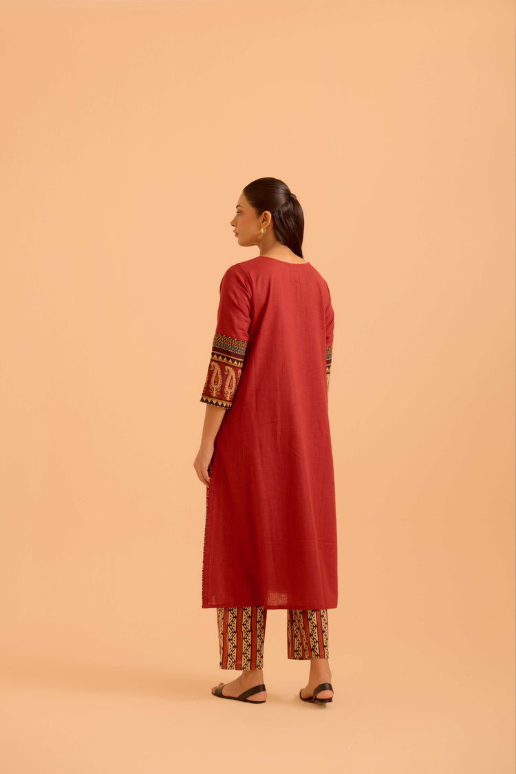 Kaia Cotton Slub Co-Ord Set Red