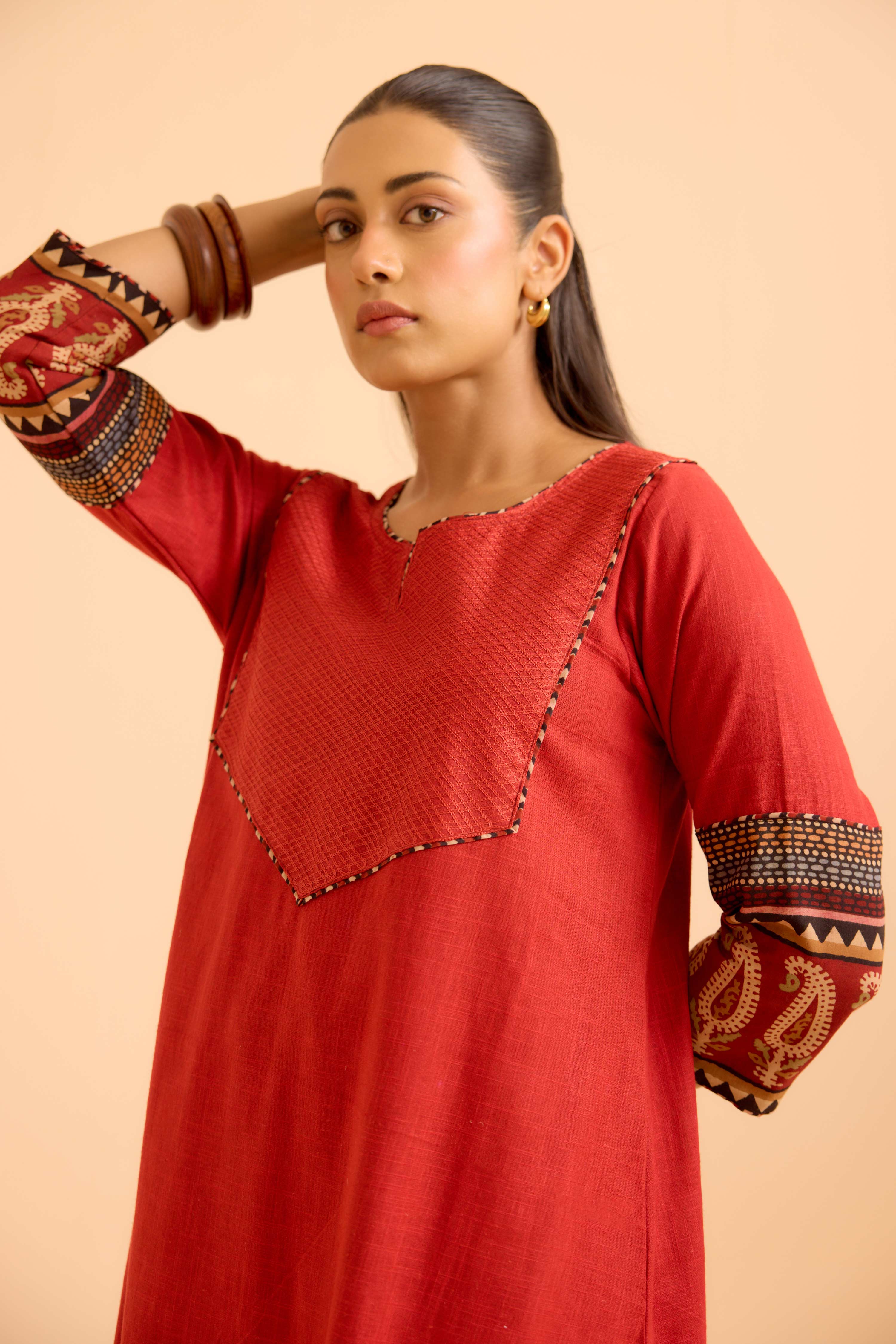 Kaia Cotton Slub Co-Ord Set Red