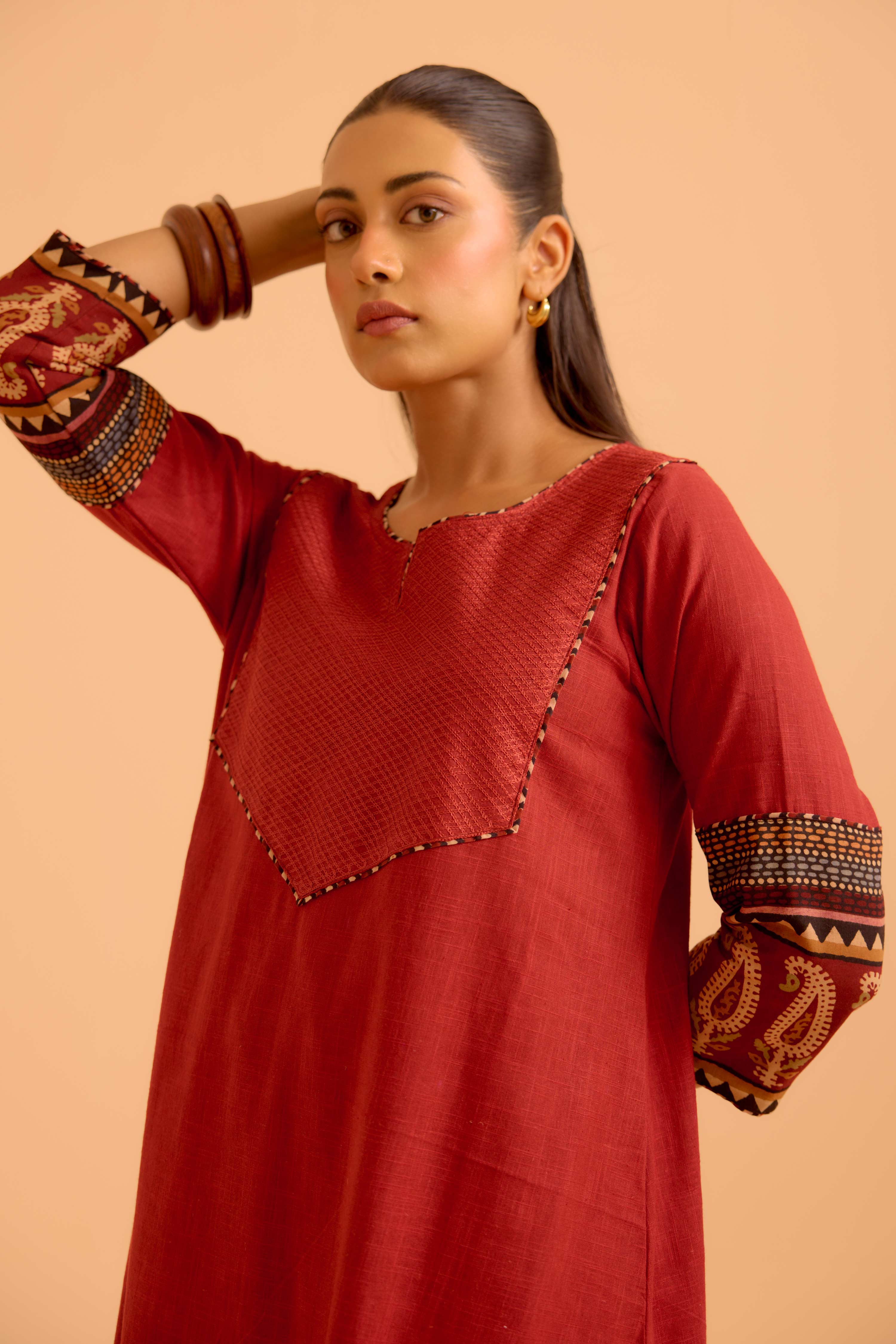 Kaia Cotton Slub Co-Ord Set Red