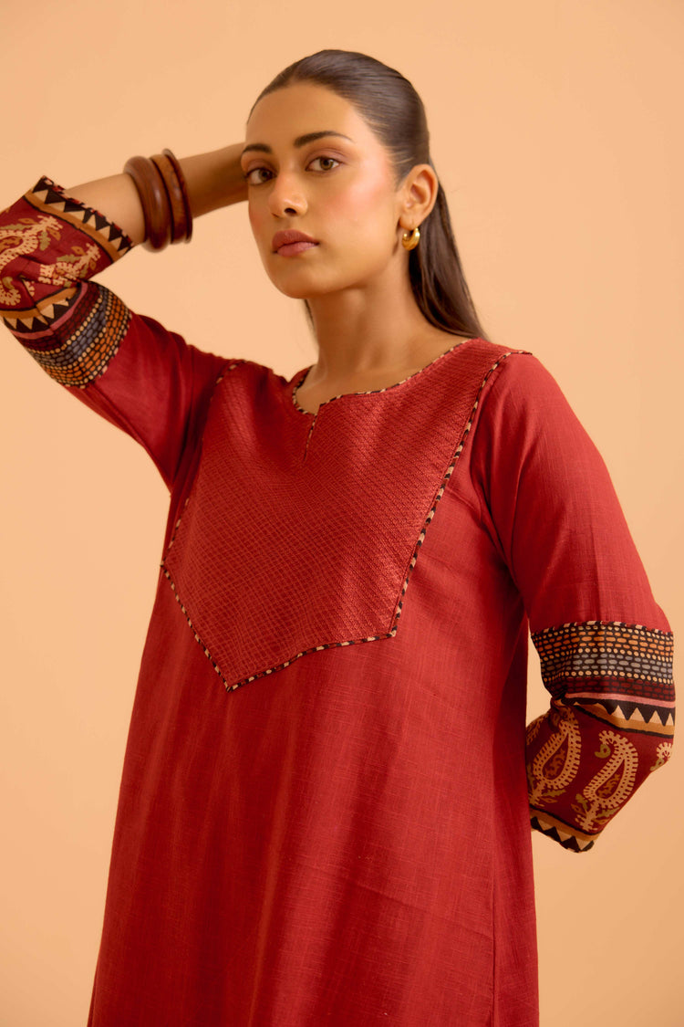 Kaia Cotton Slub Co-Ord Set Red