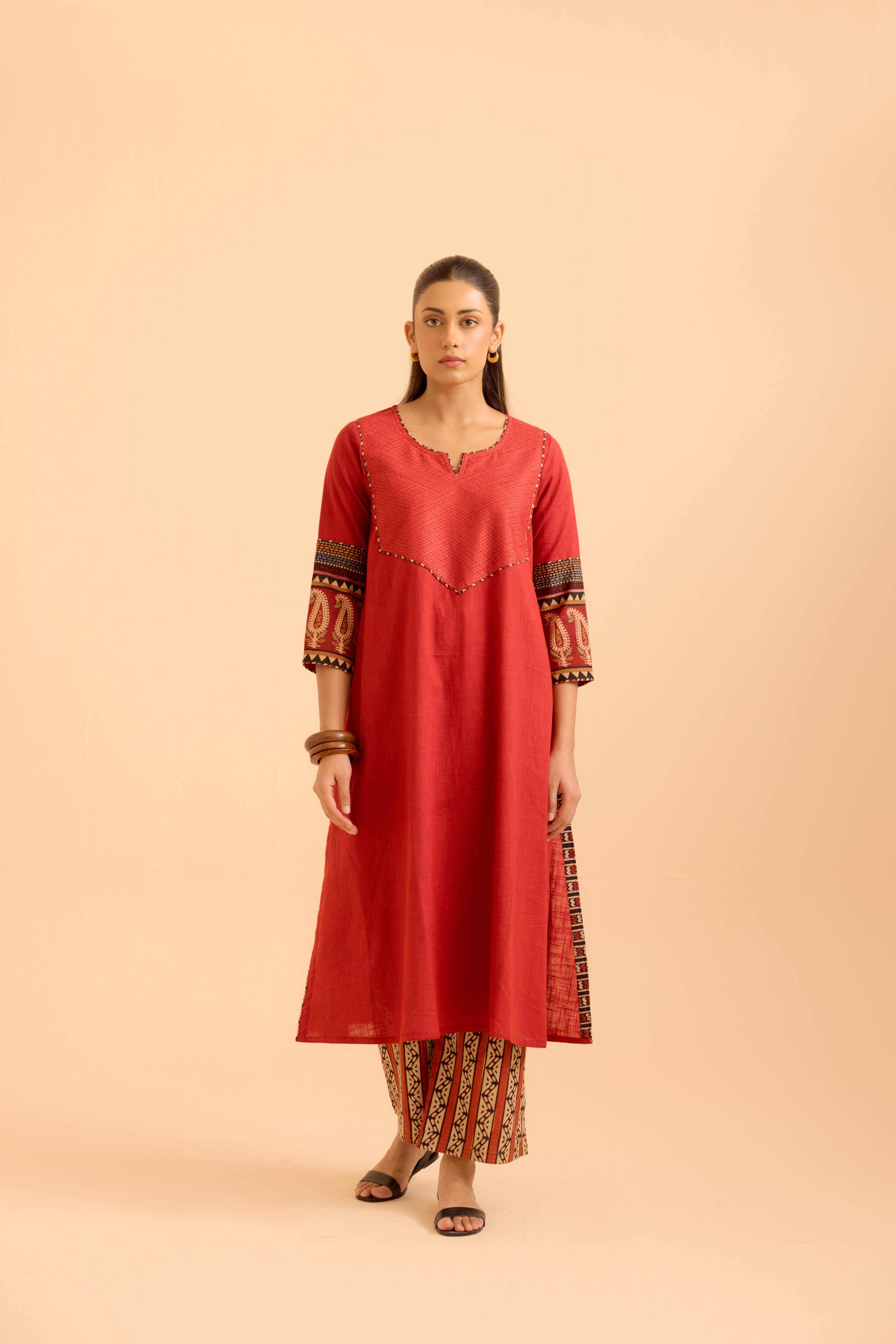 Kaia Cotton Slub Co-Ord Set Red