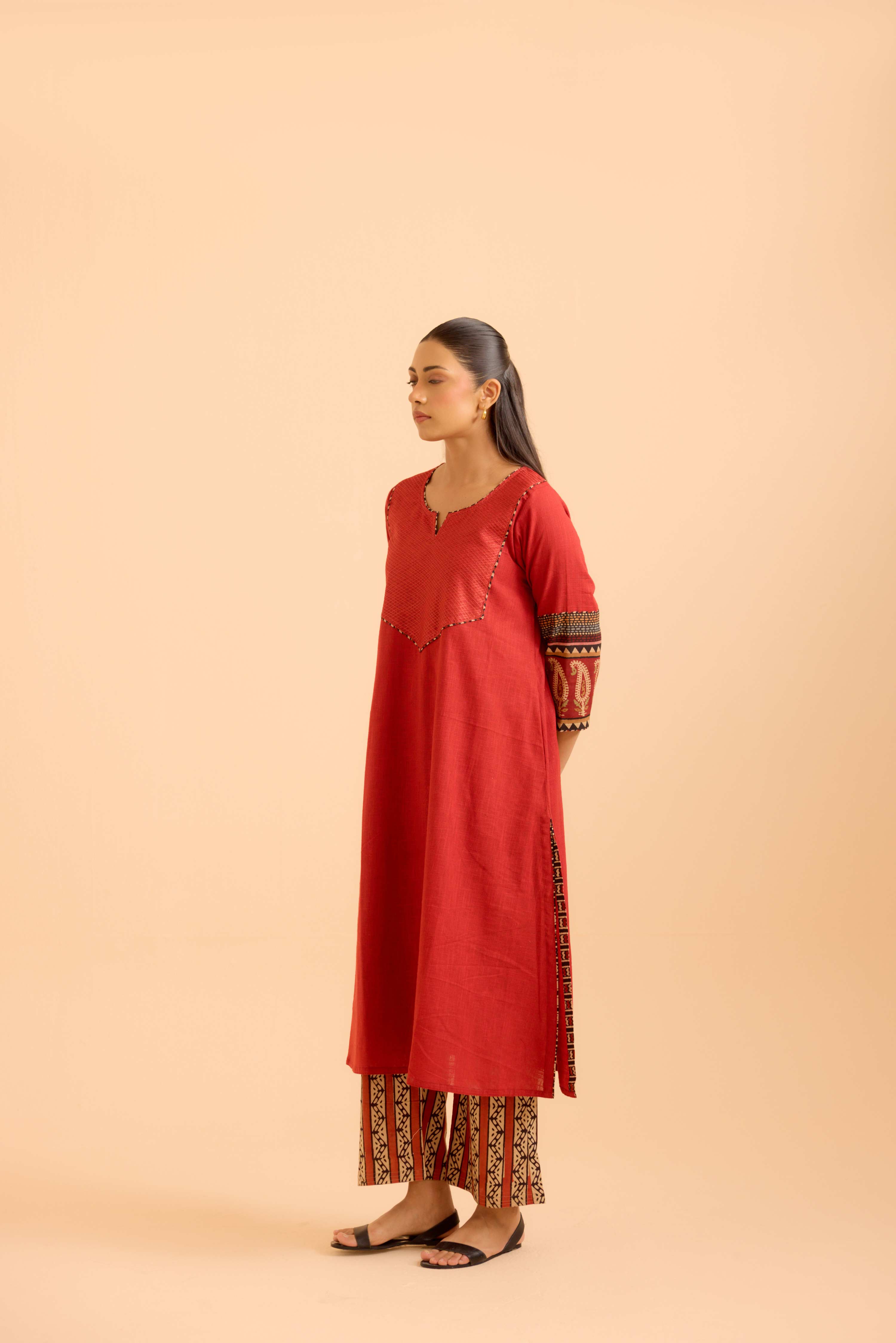 Kaia Cotton Slub Co-Ord Set Red