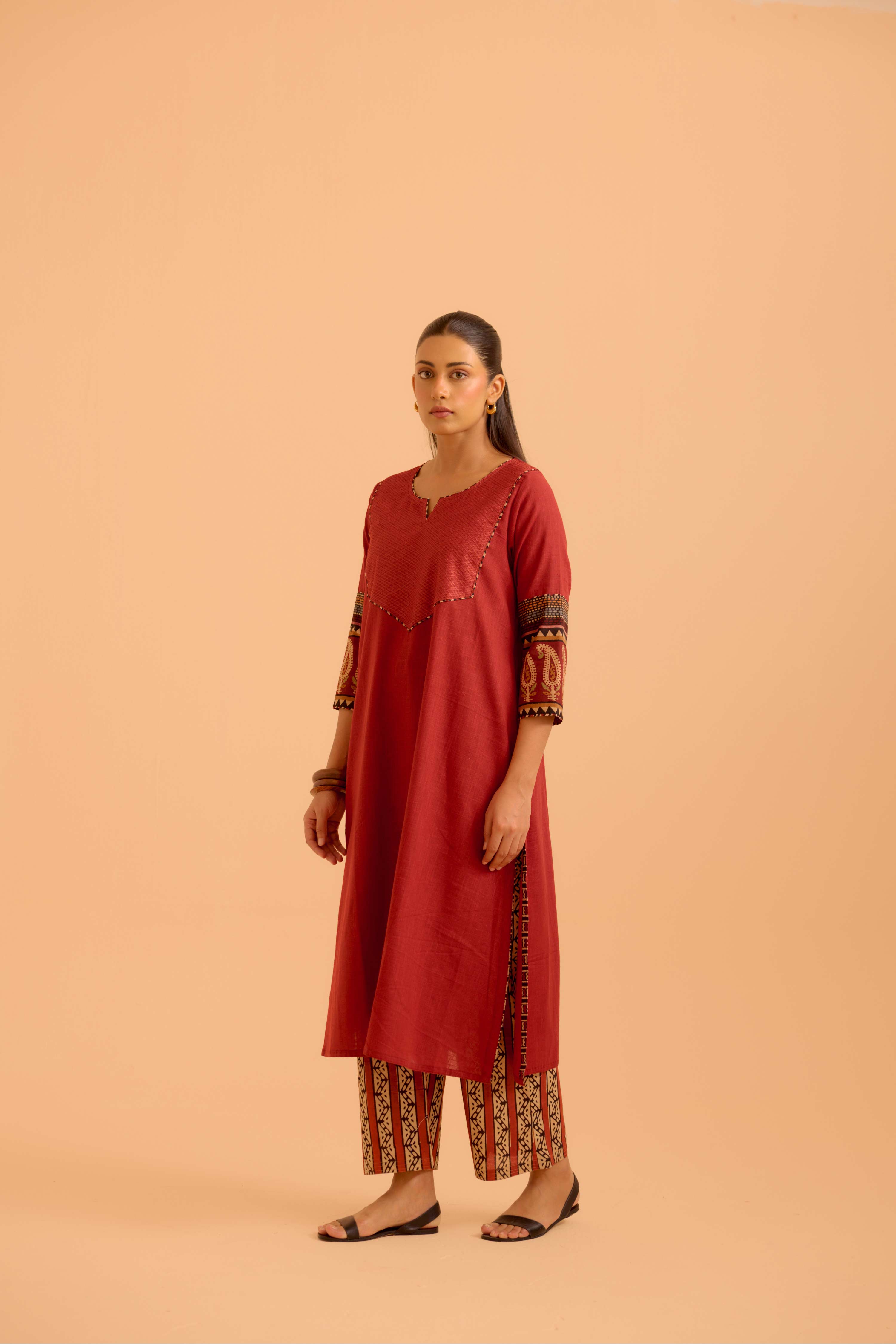 Kaia Cotton Slub Co-Ord Set Red