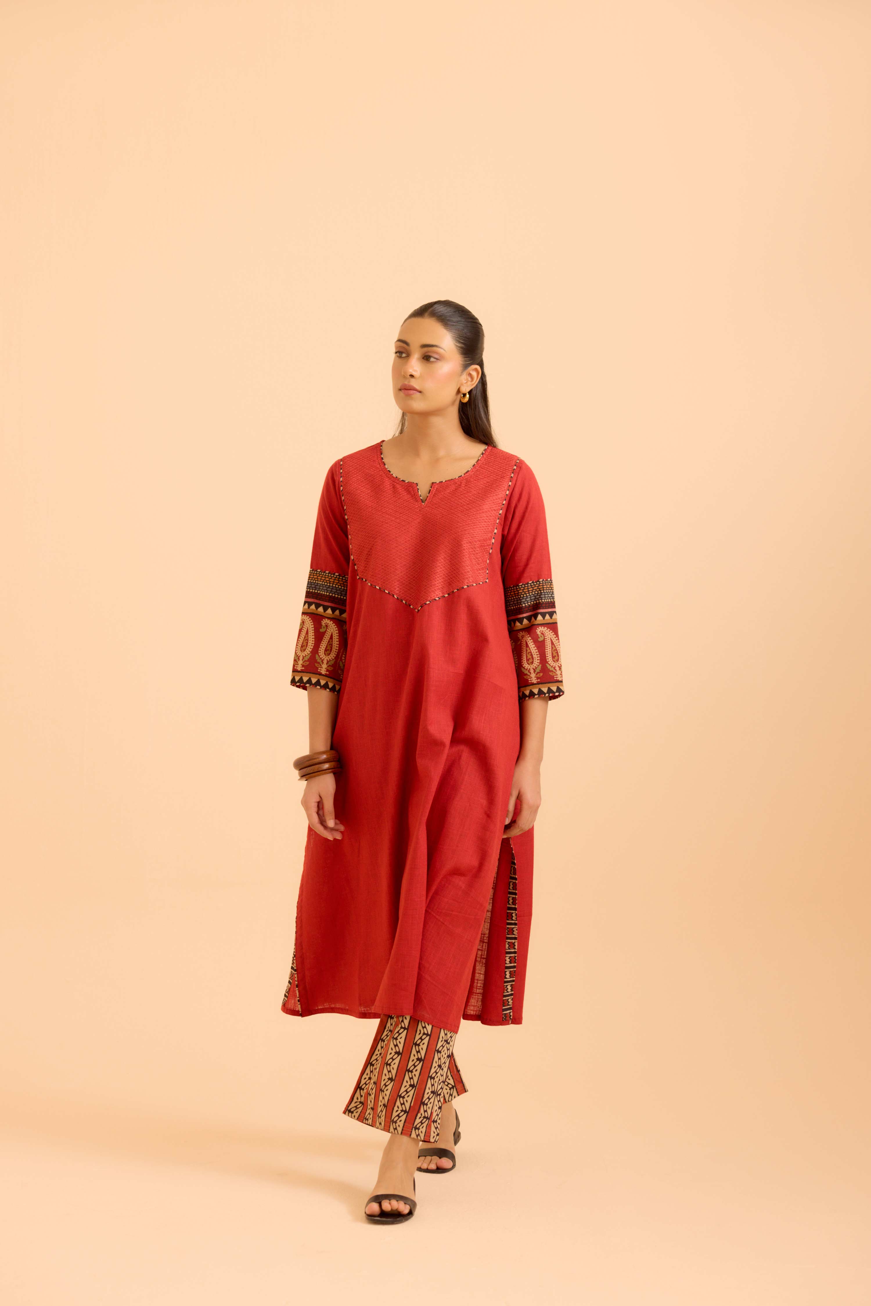 Kaia Cotton Slub Co-Ord Set Red