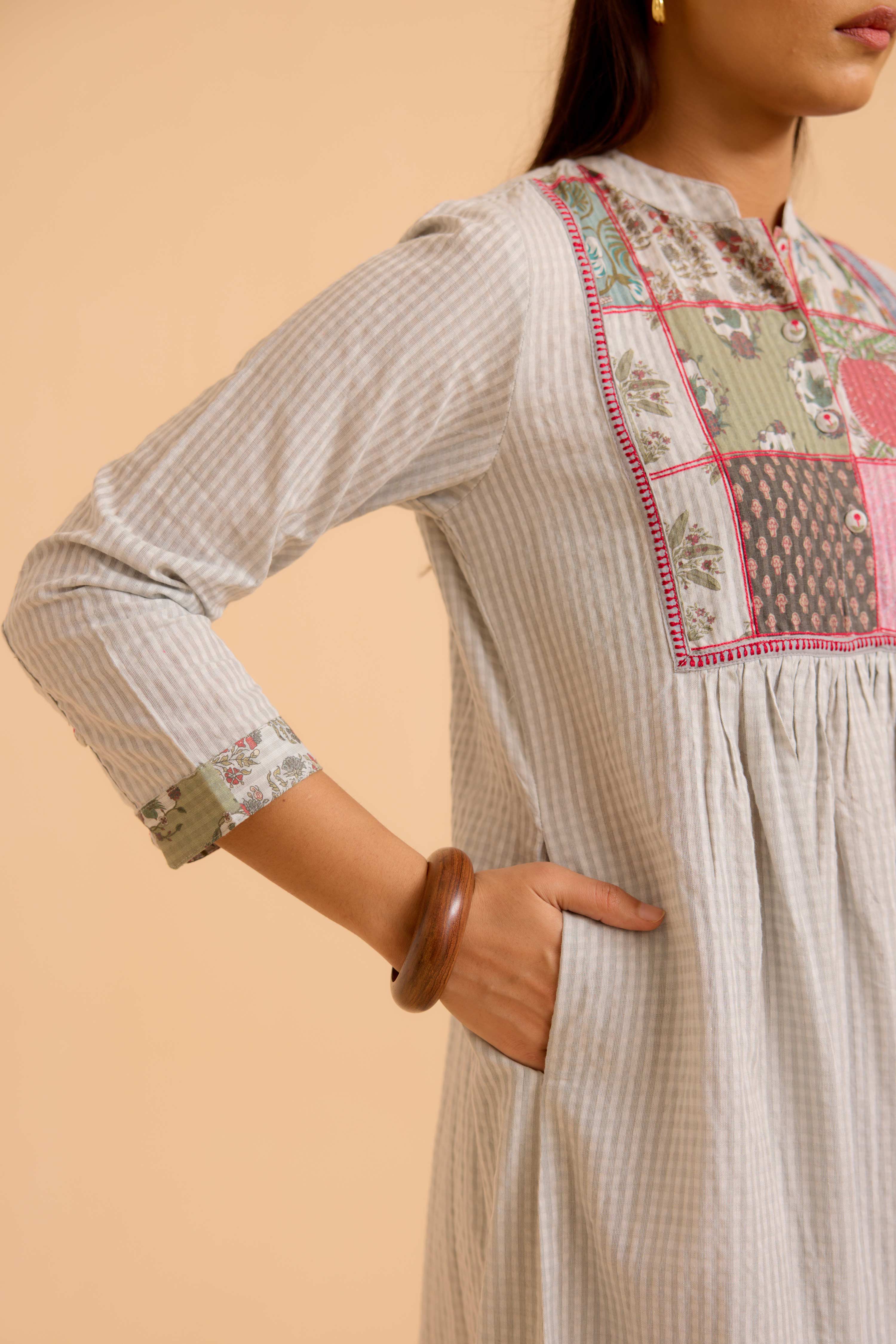Moko Cotton Printed Co-Ord Set Grey