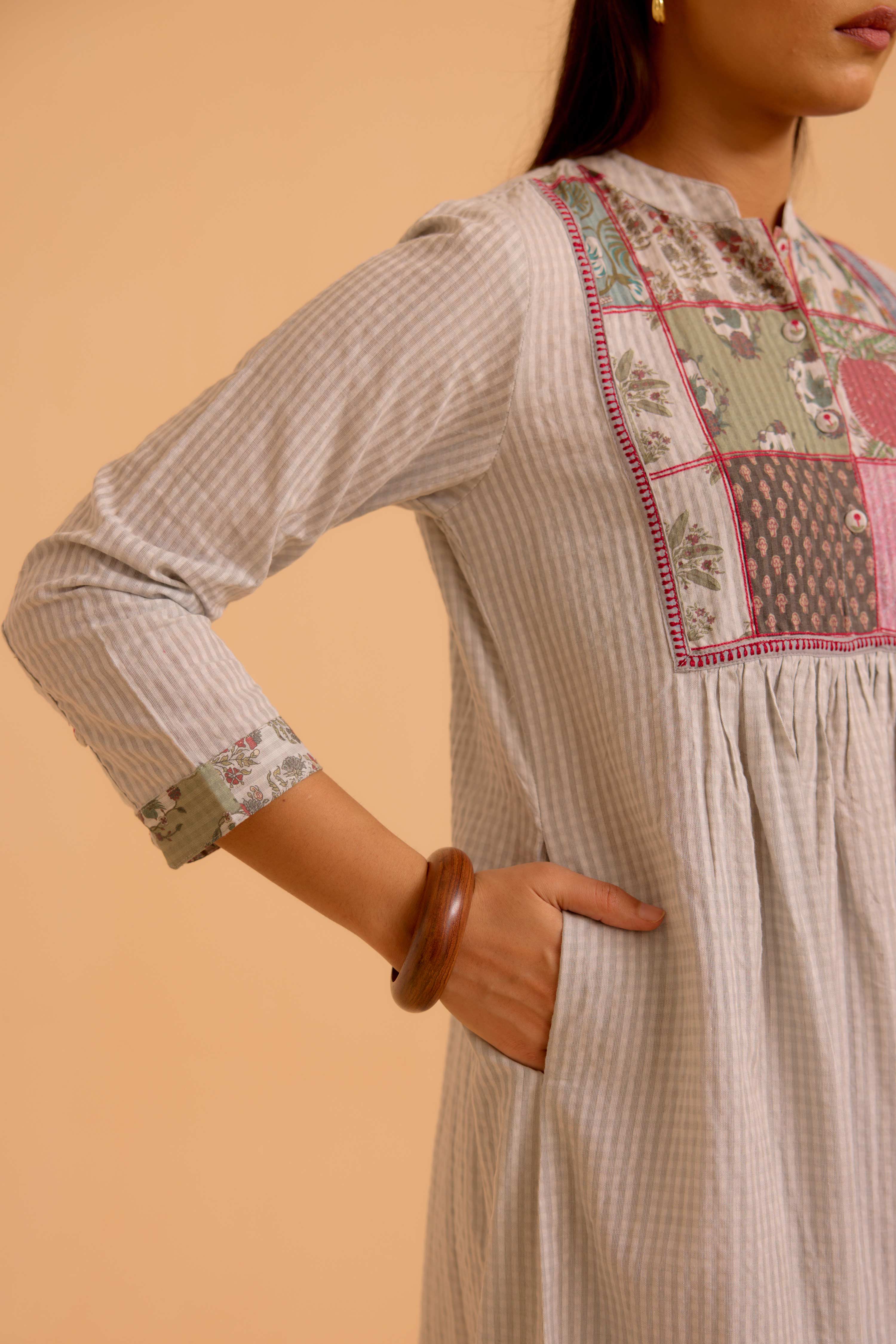 Moko Cotton Printed Co-Ord Set Grey