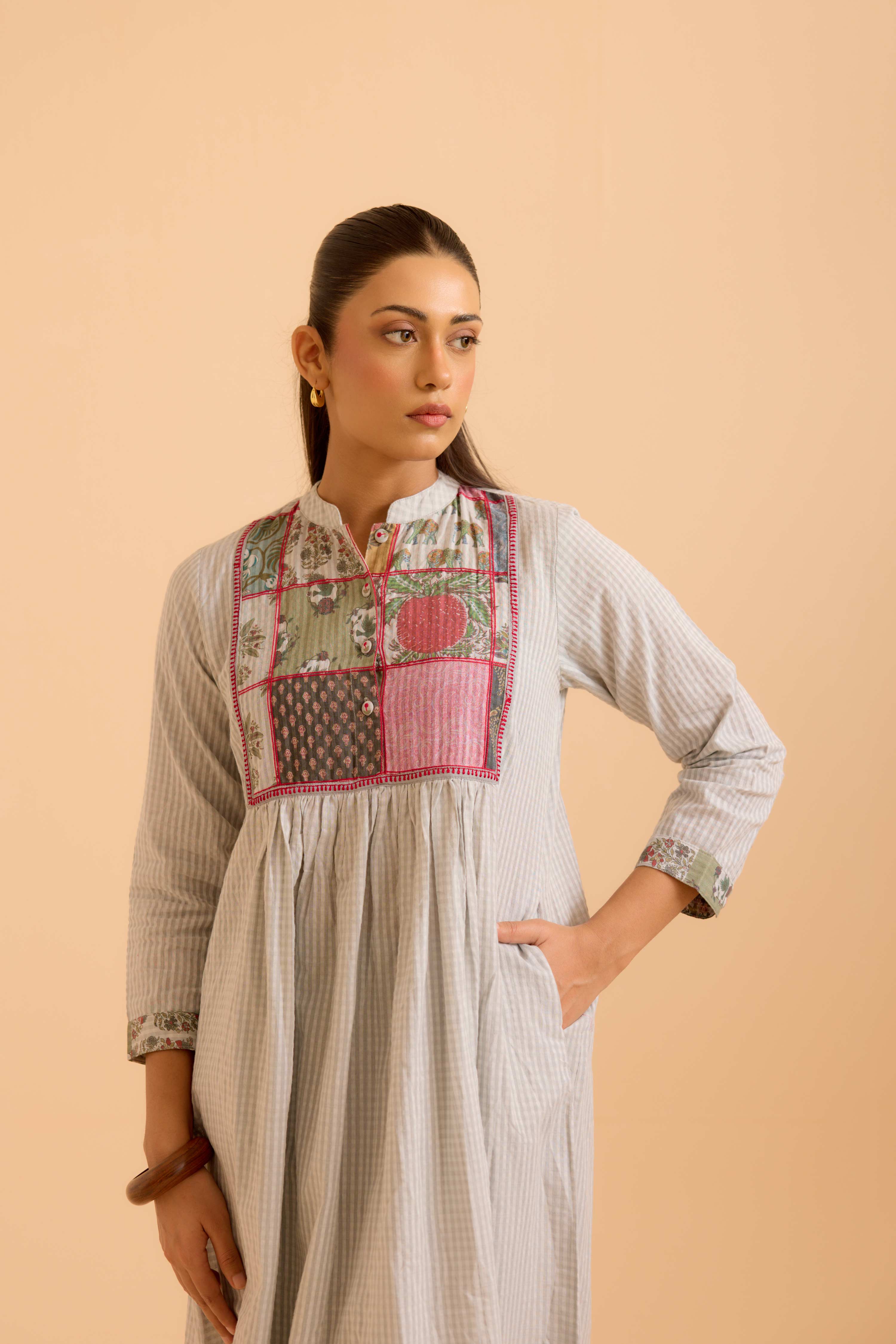 Moko Cotton Printed Co-Ord Set Grey