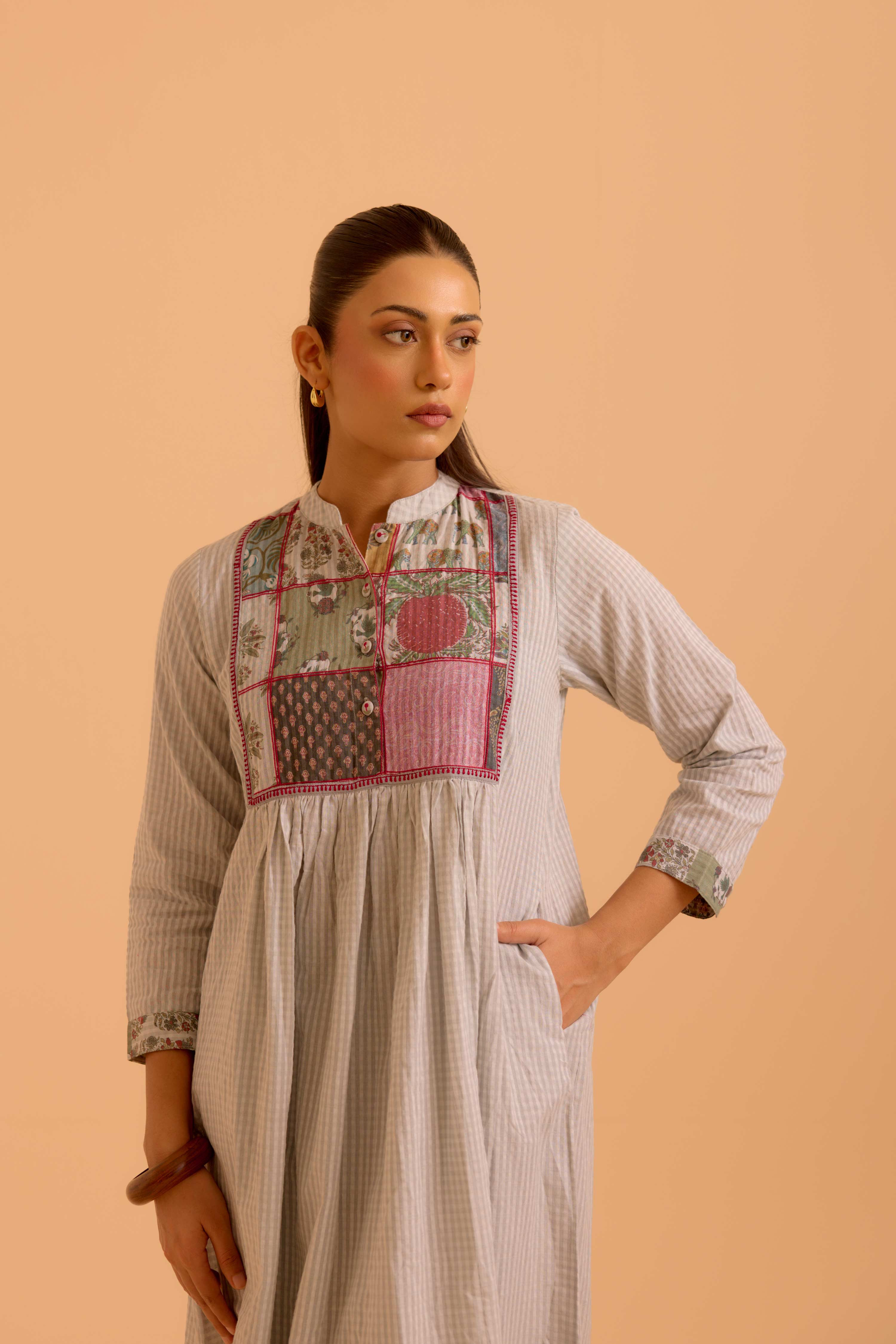 Moko Cotton Printed Co-Ord Set Grey