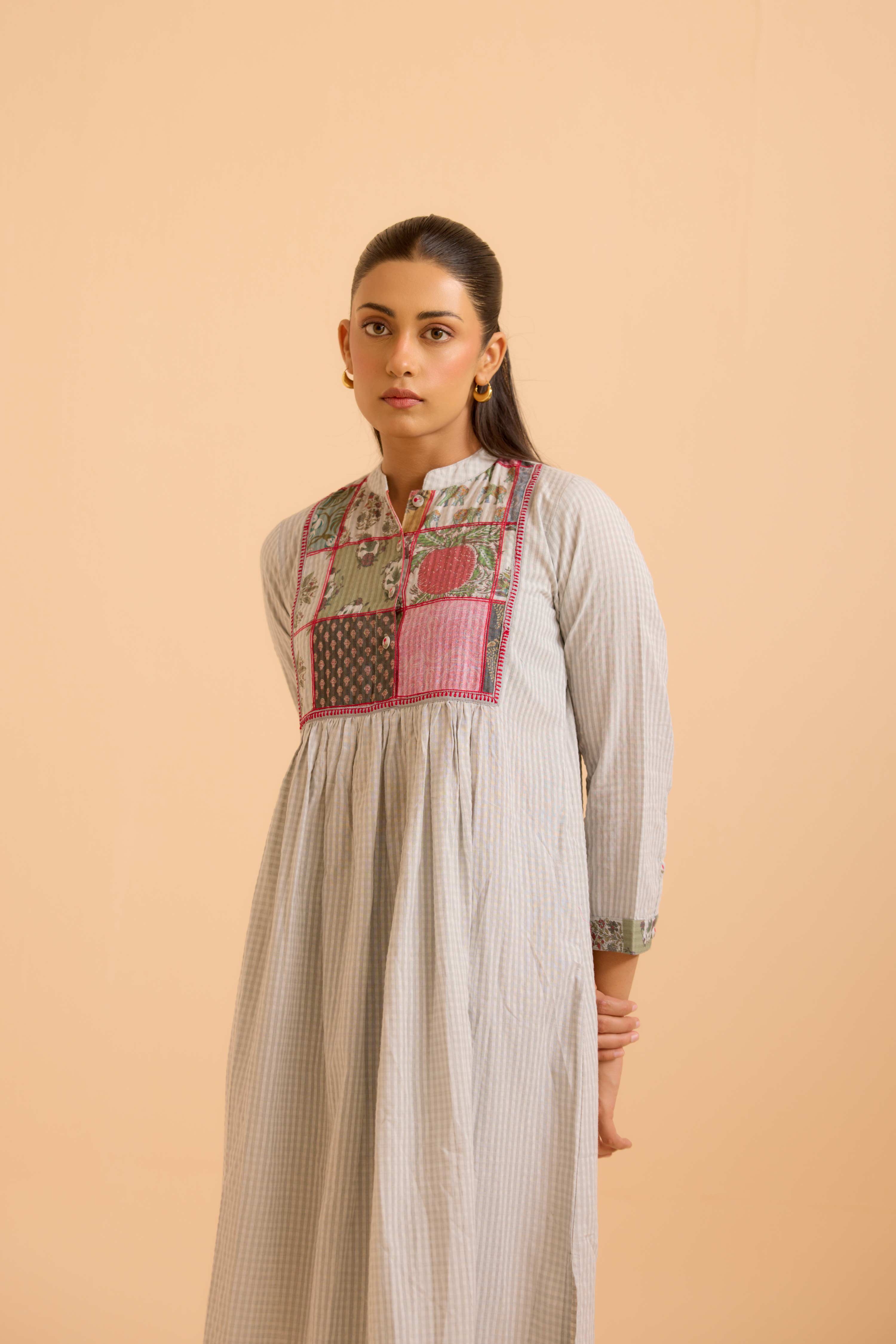 Moko Cotton Printed Co-Ord Set Grey
