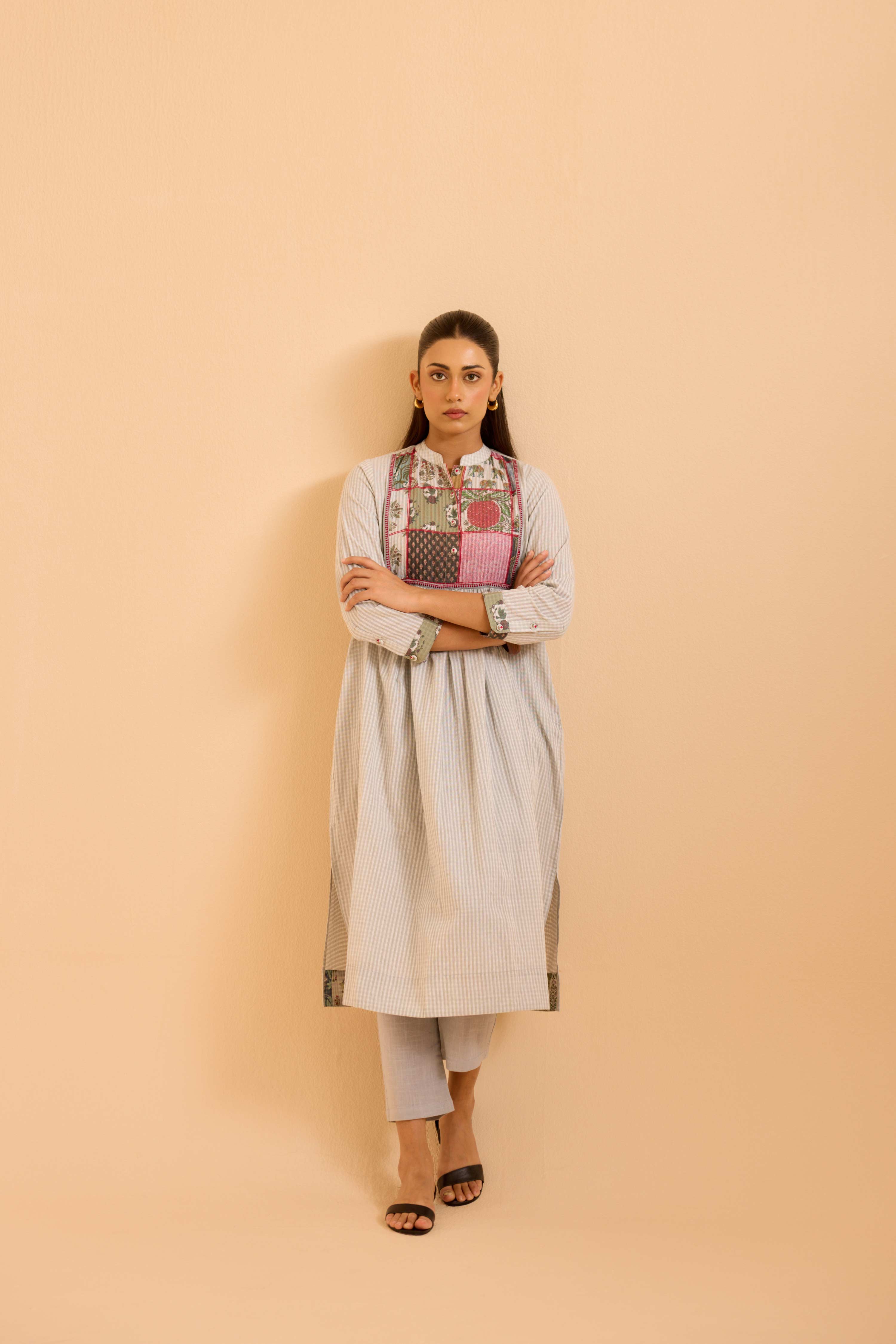 Moko Cotton Printed Co-Ord Set Grey