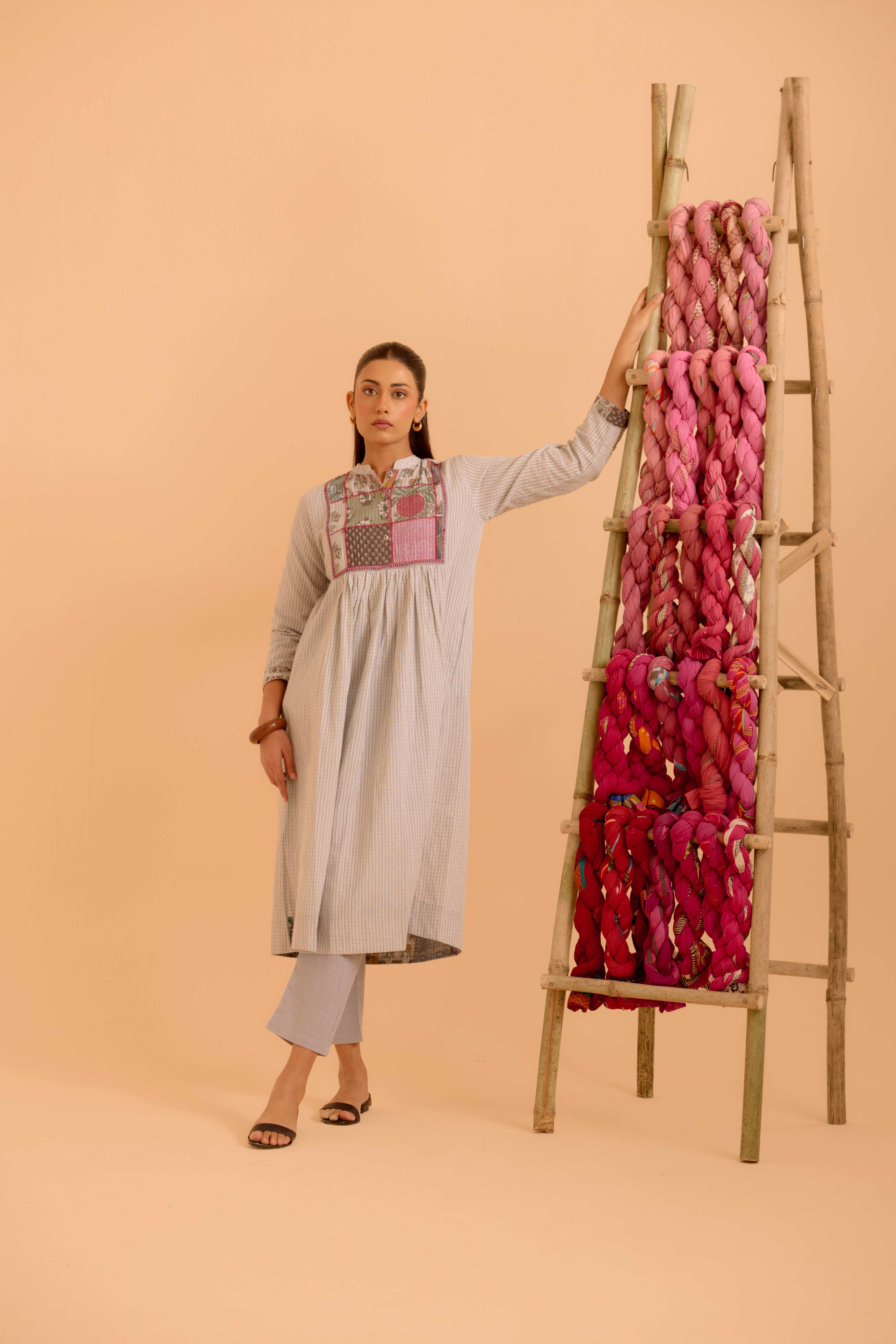 Moko Cotton Printed Co-Ord Set Grey