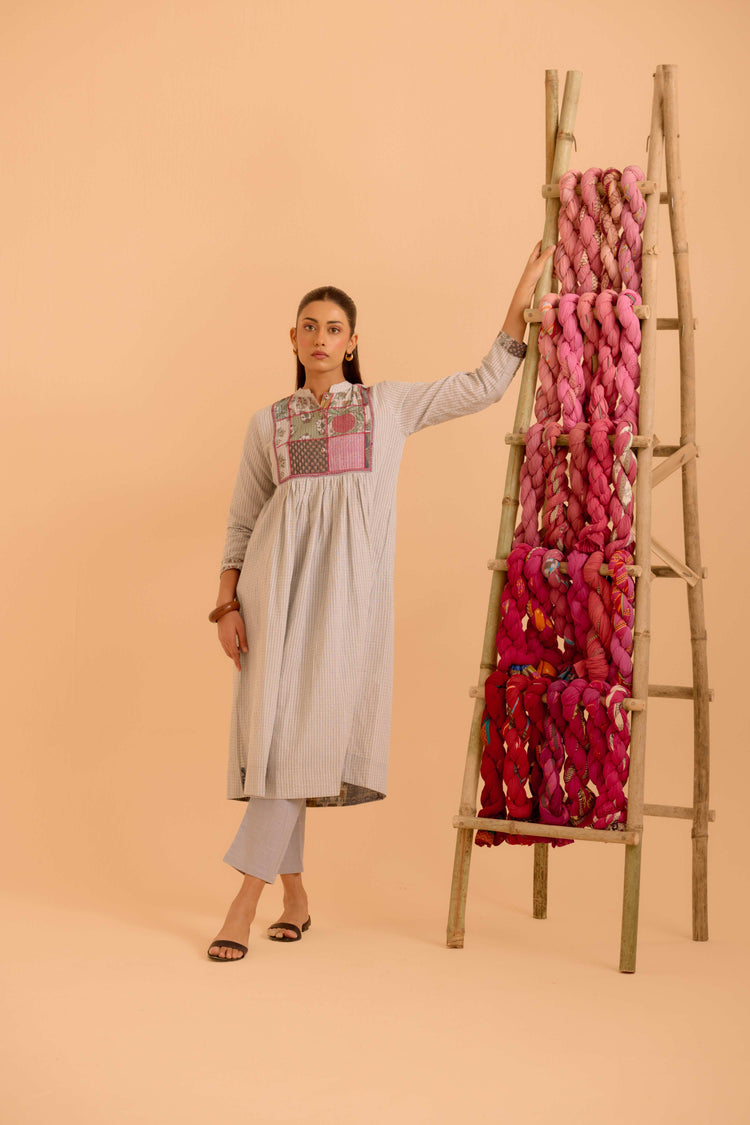 Moko Cotton Printed Co-Ord Set Grey