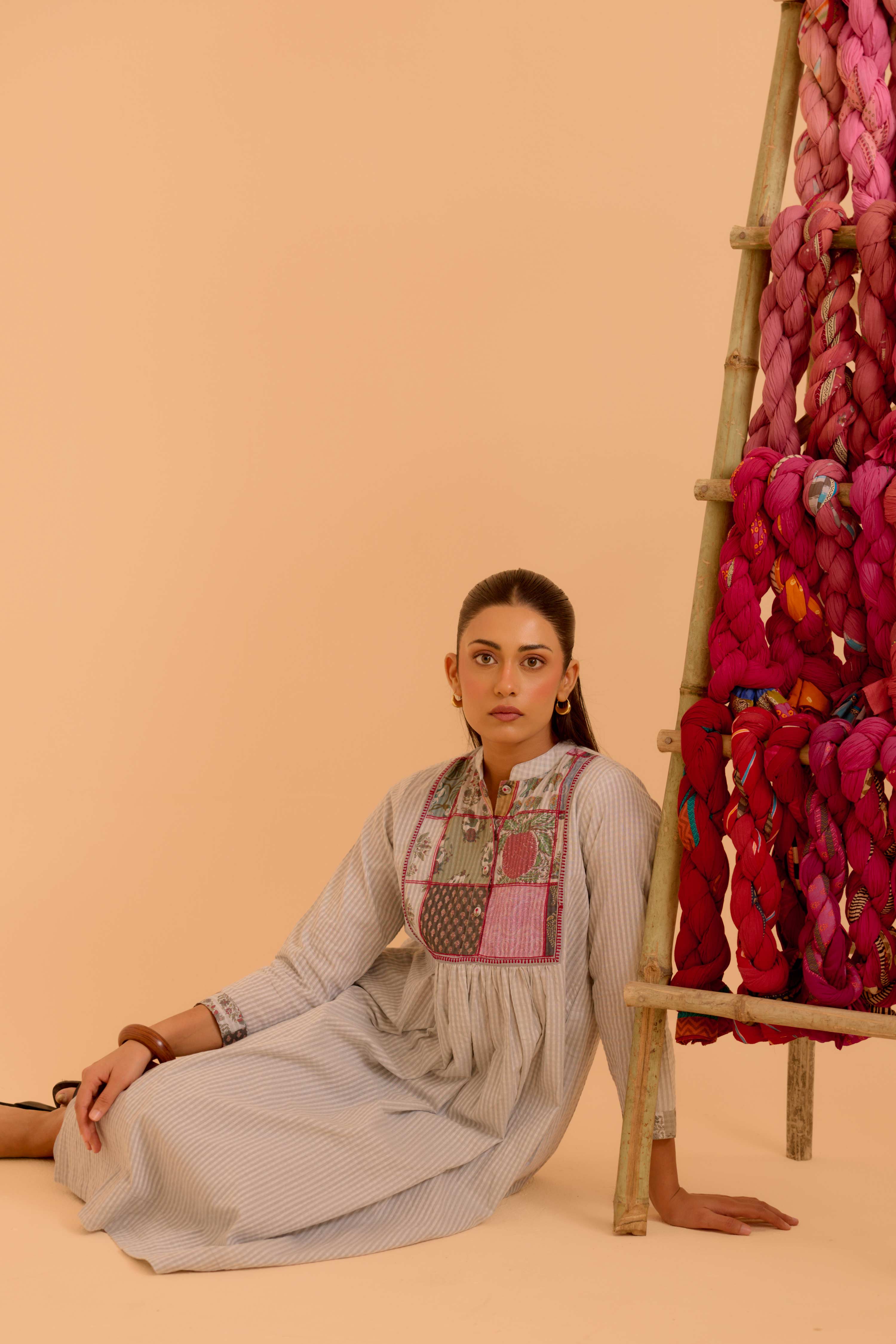 Moko Cotton Printed Co-Ord Set Grey
