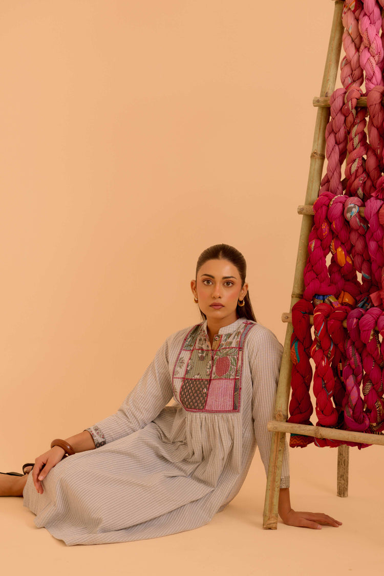 Moko Cotton Printed Co-Ord Set Grey
