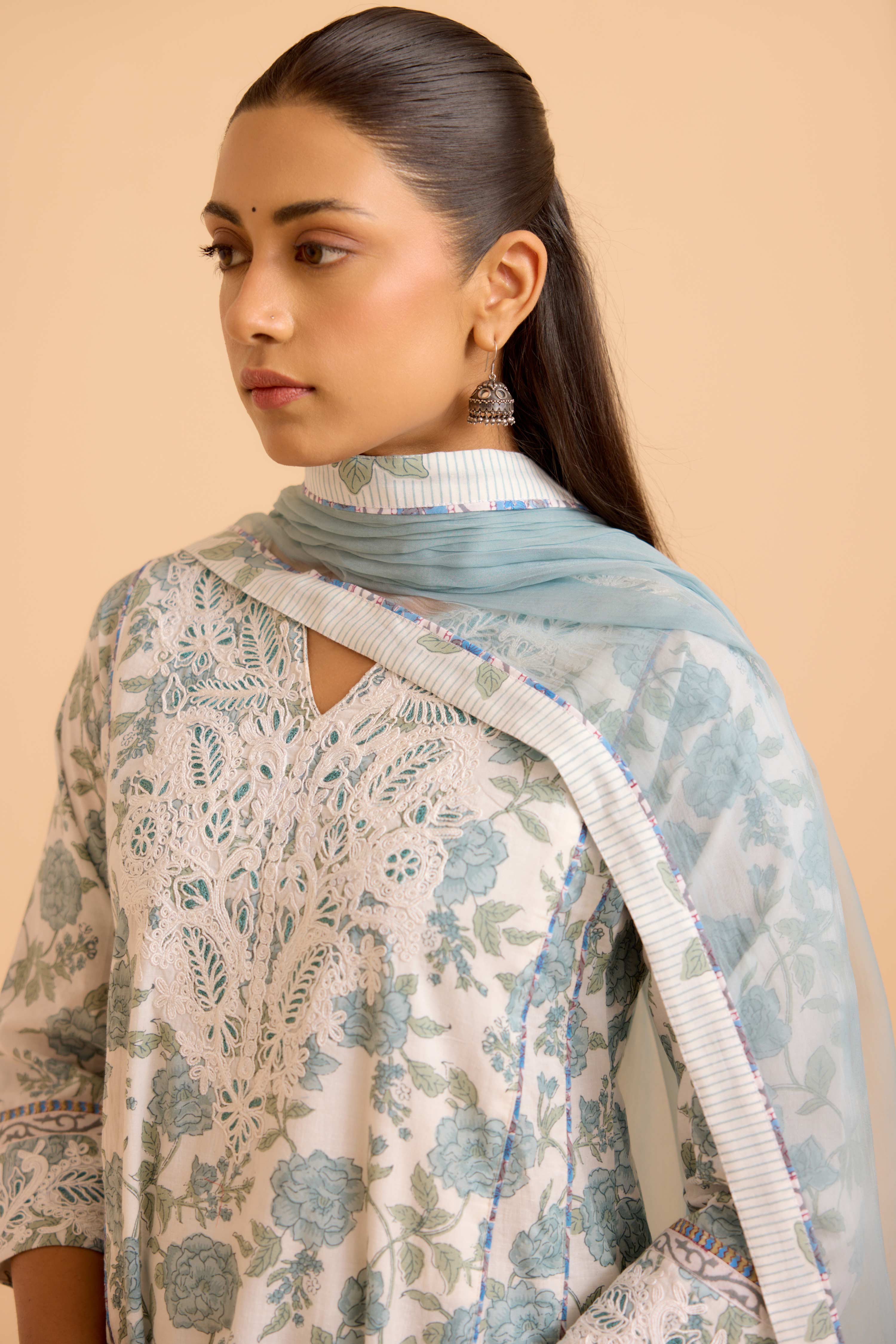 Medh Dupatta Dusty Blue