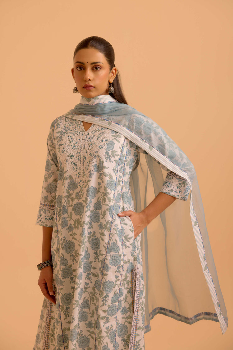 Medh Dupatta Dusty Blue