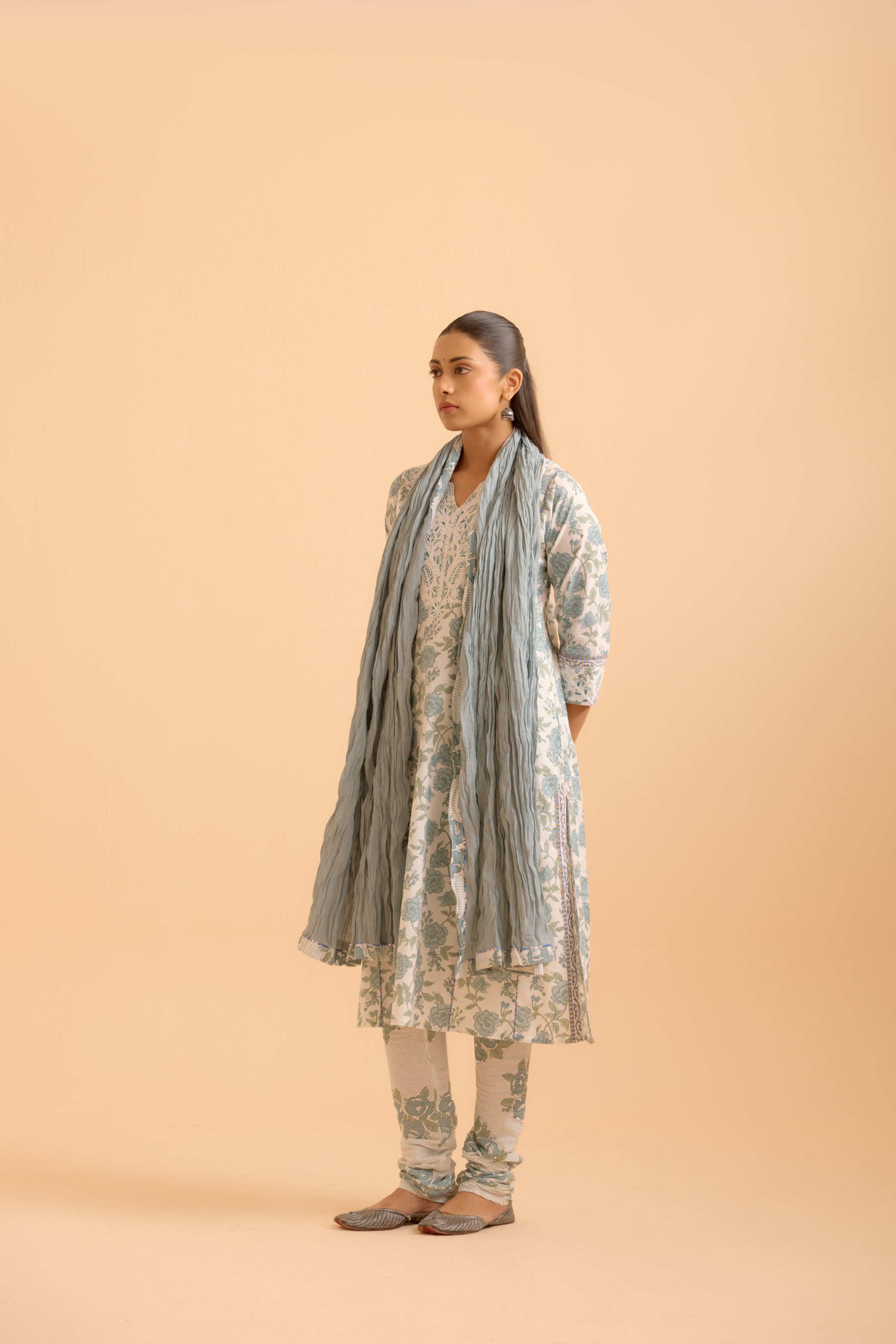 Rozana Dupatta Dusty Blue