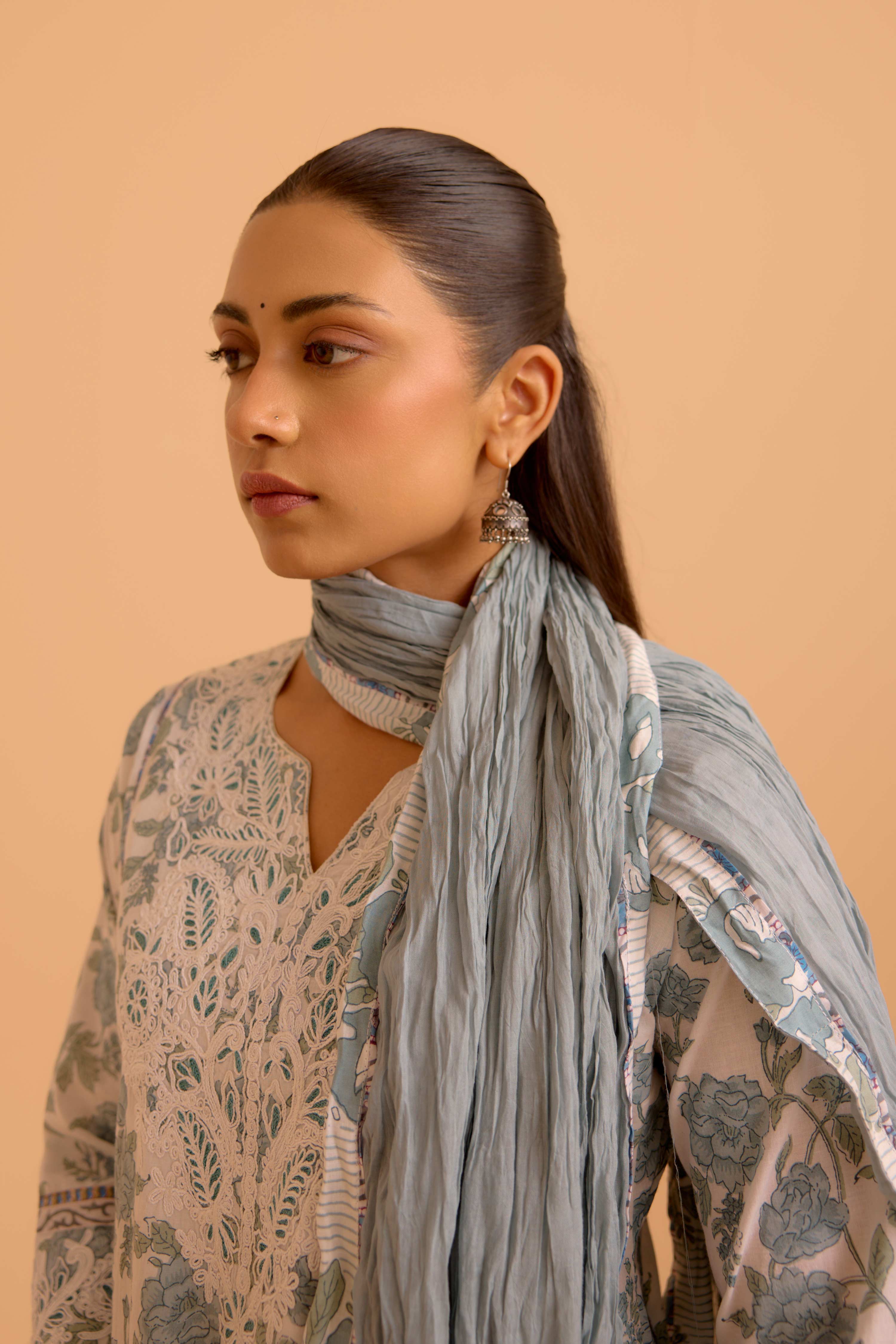 Rozana Dupatta Dusty Blue
