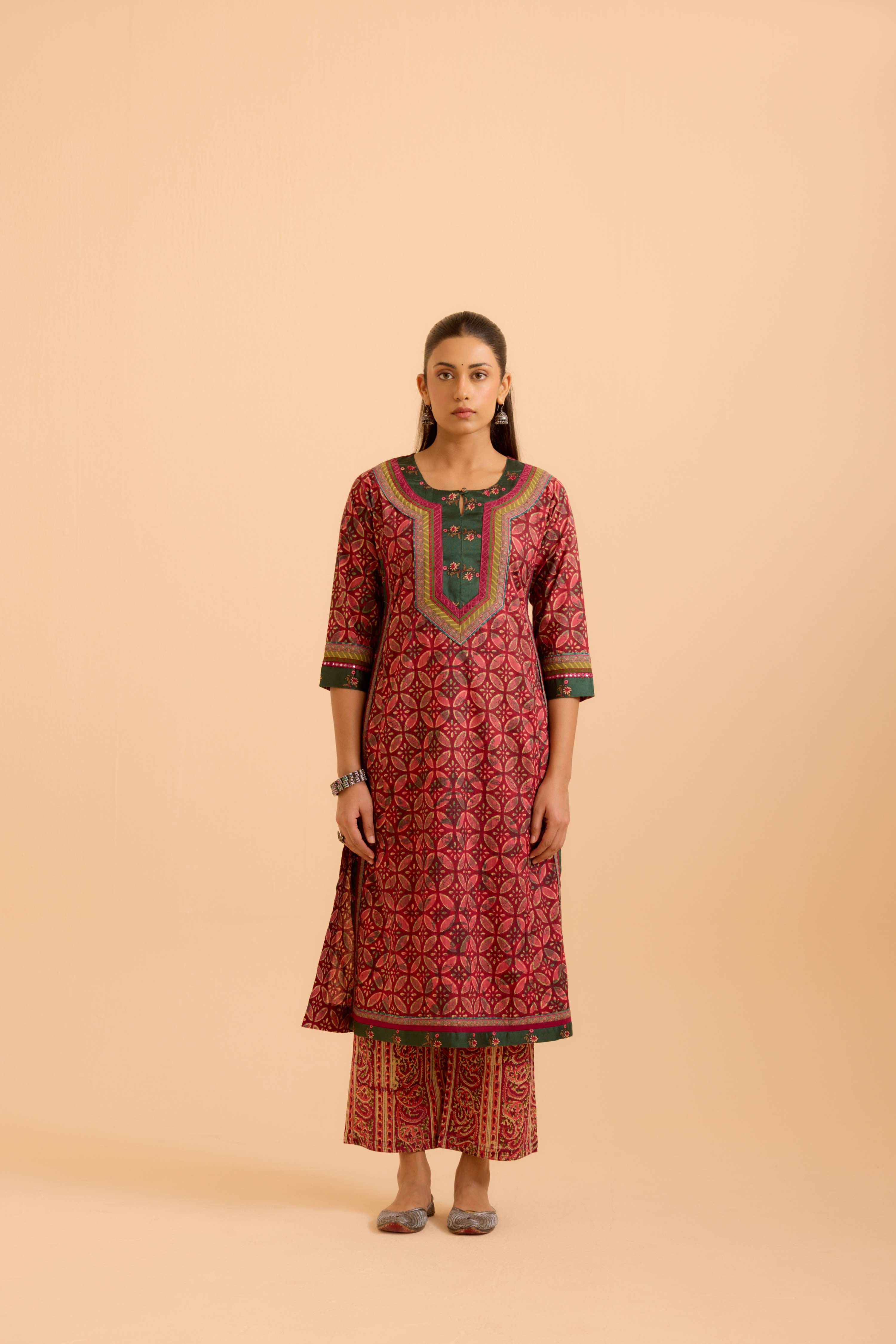 Anu Cotton Printed Kurta Mauve
