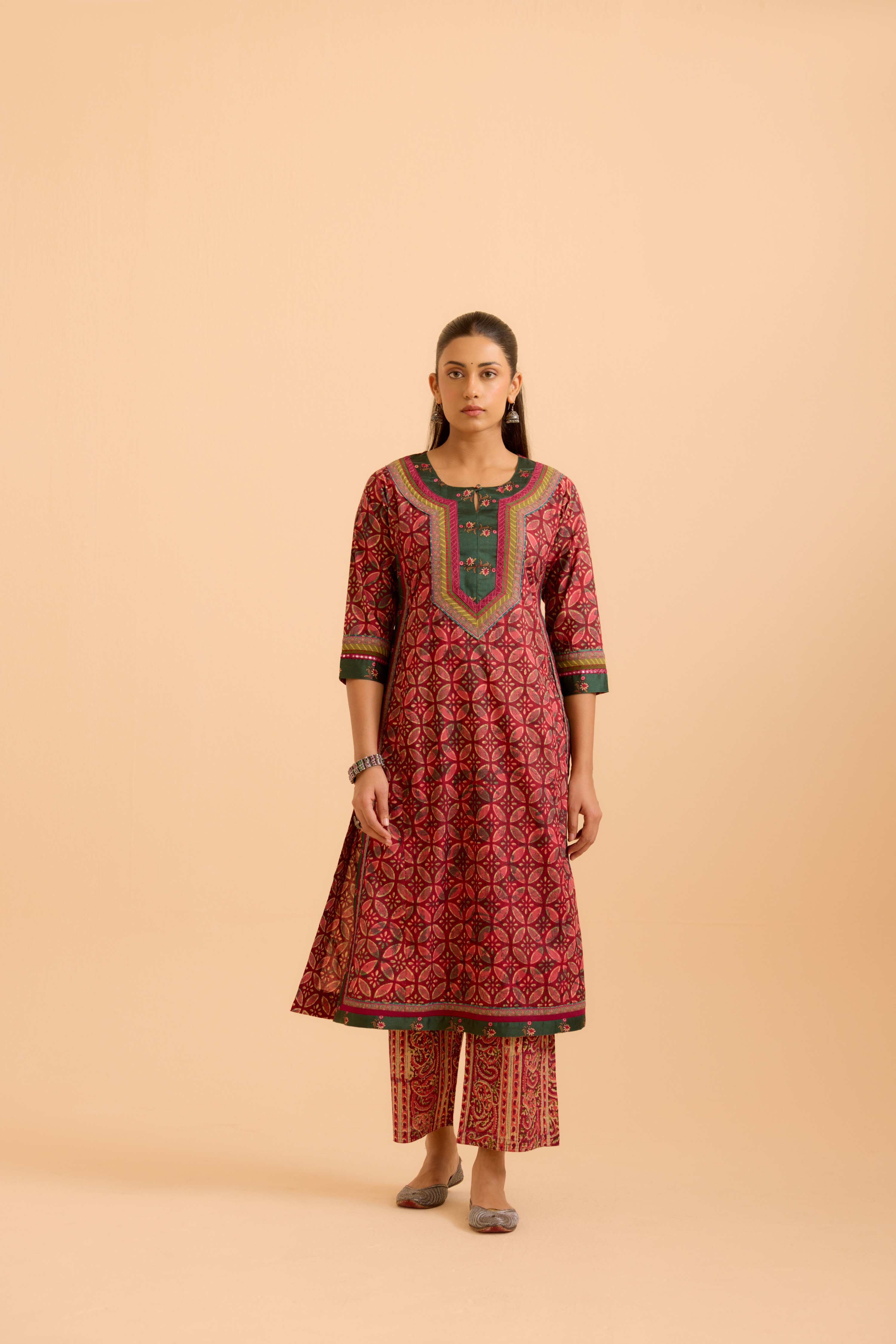Anu Cotton Printed Kurta Mauve