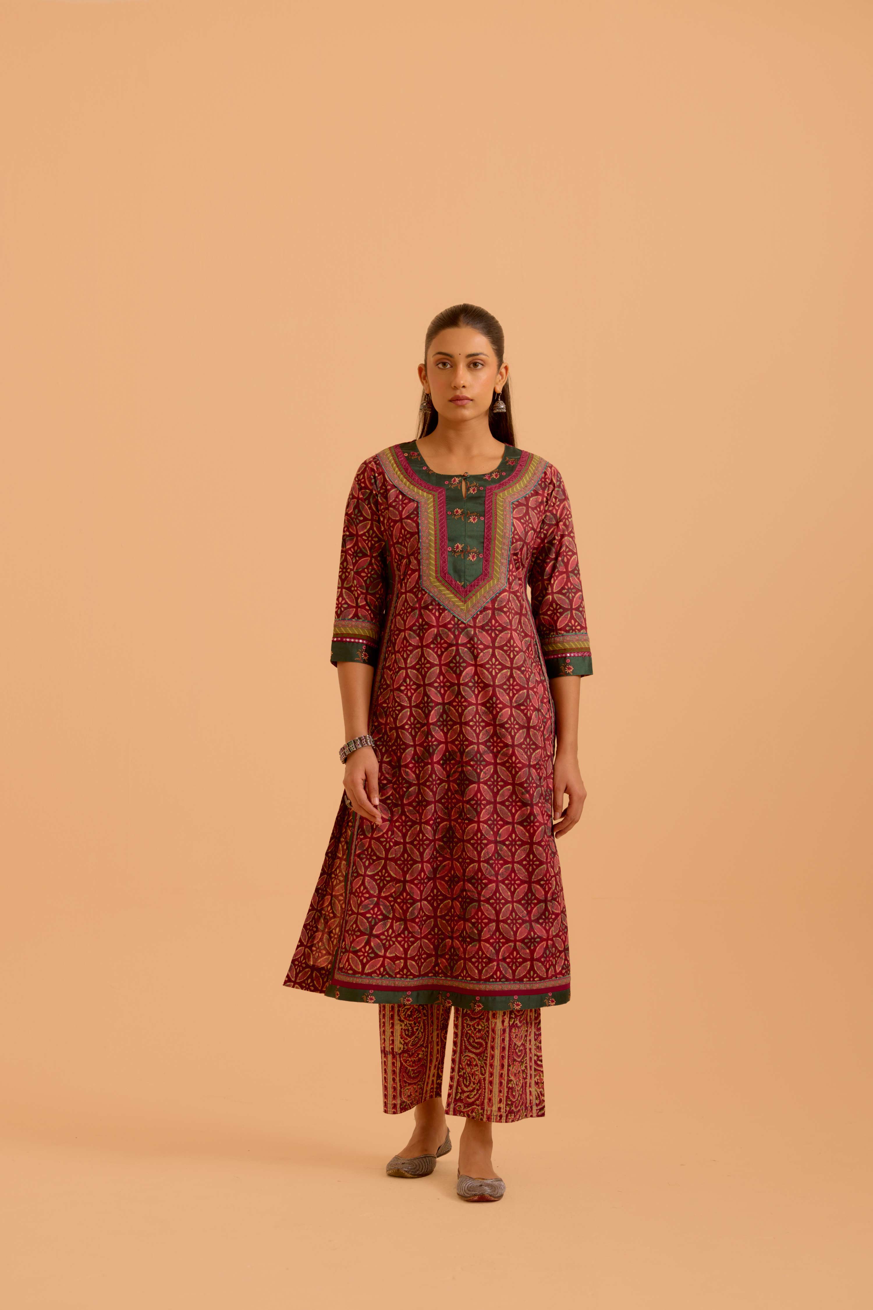 Anu Cotton Printed Kurta Mauve