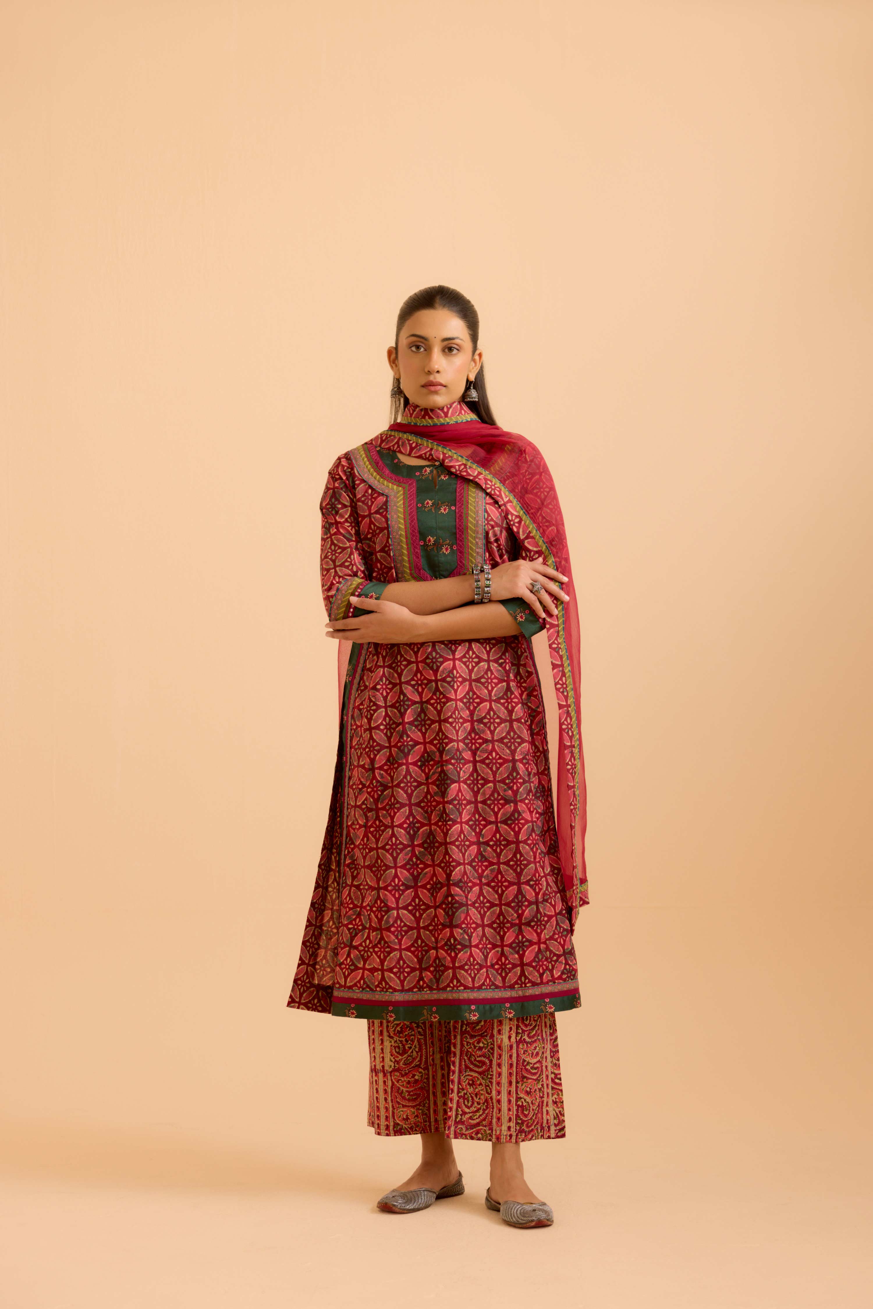Anu Cotton Printed Kurta Mauve