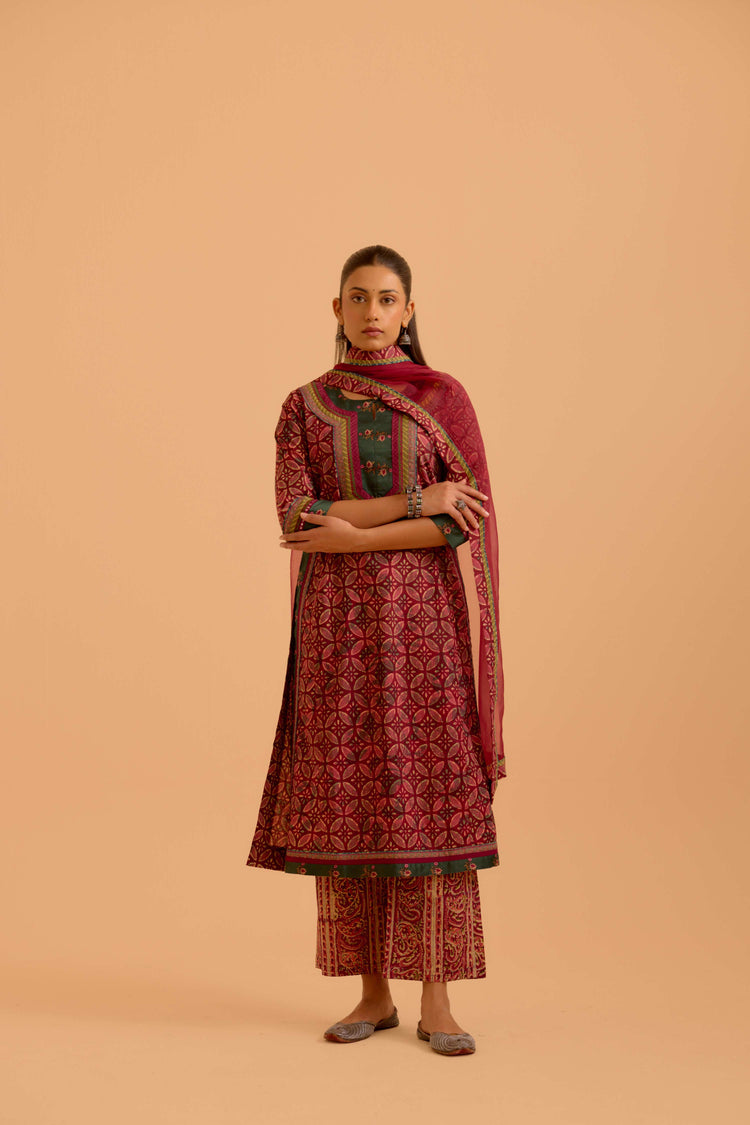 Anu Cotton Printed Kurta Mauve