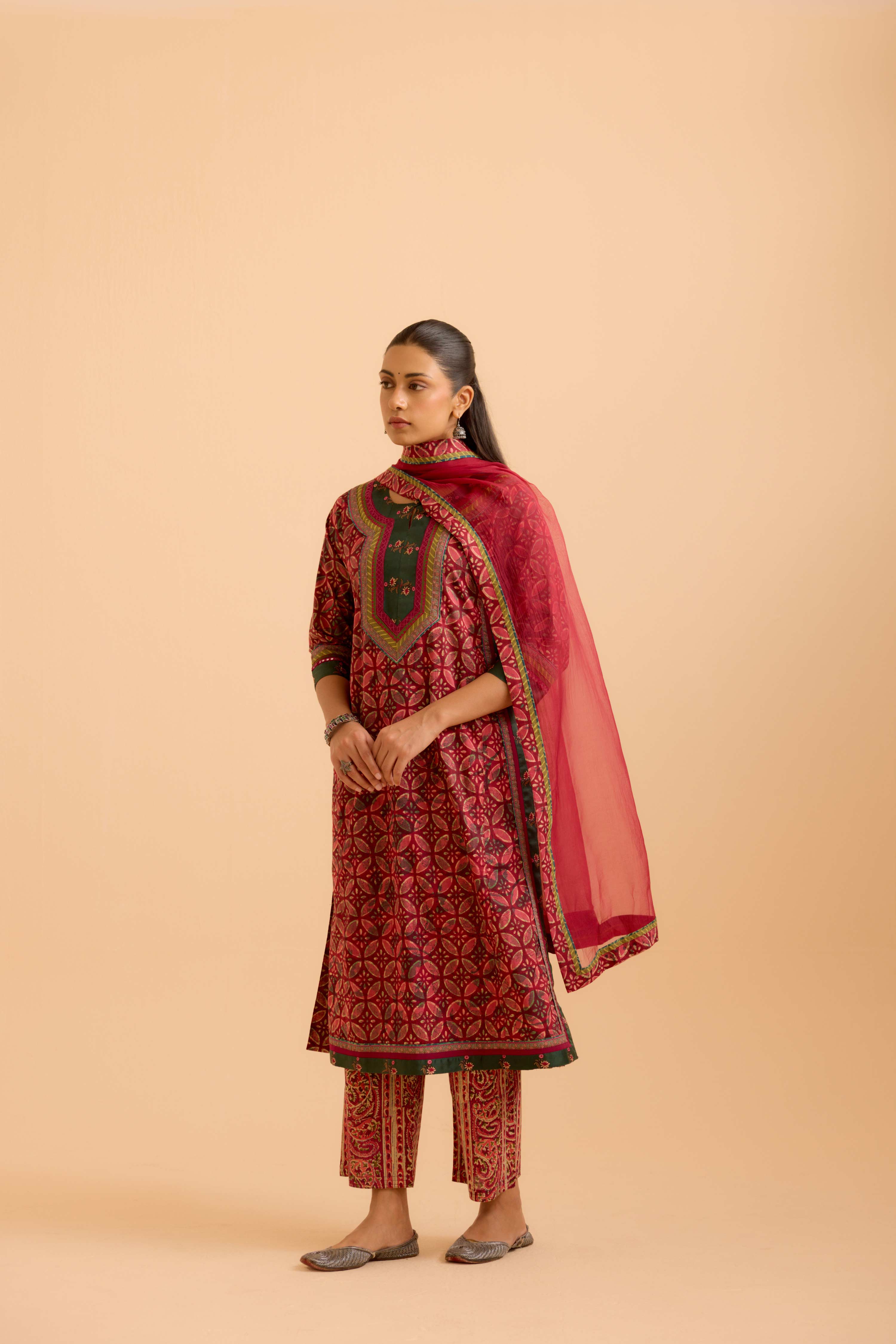 Anu Cotton Printed Kurta Mauve