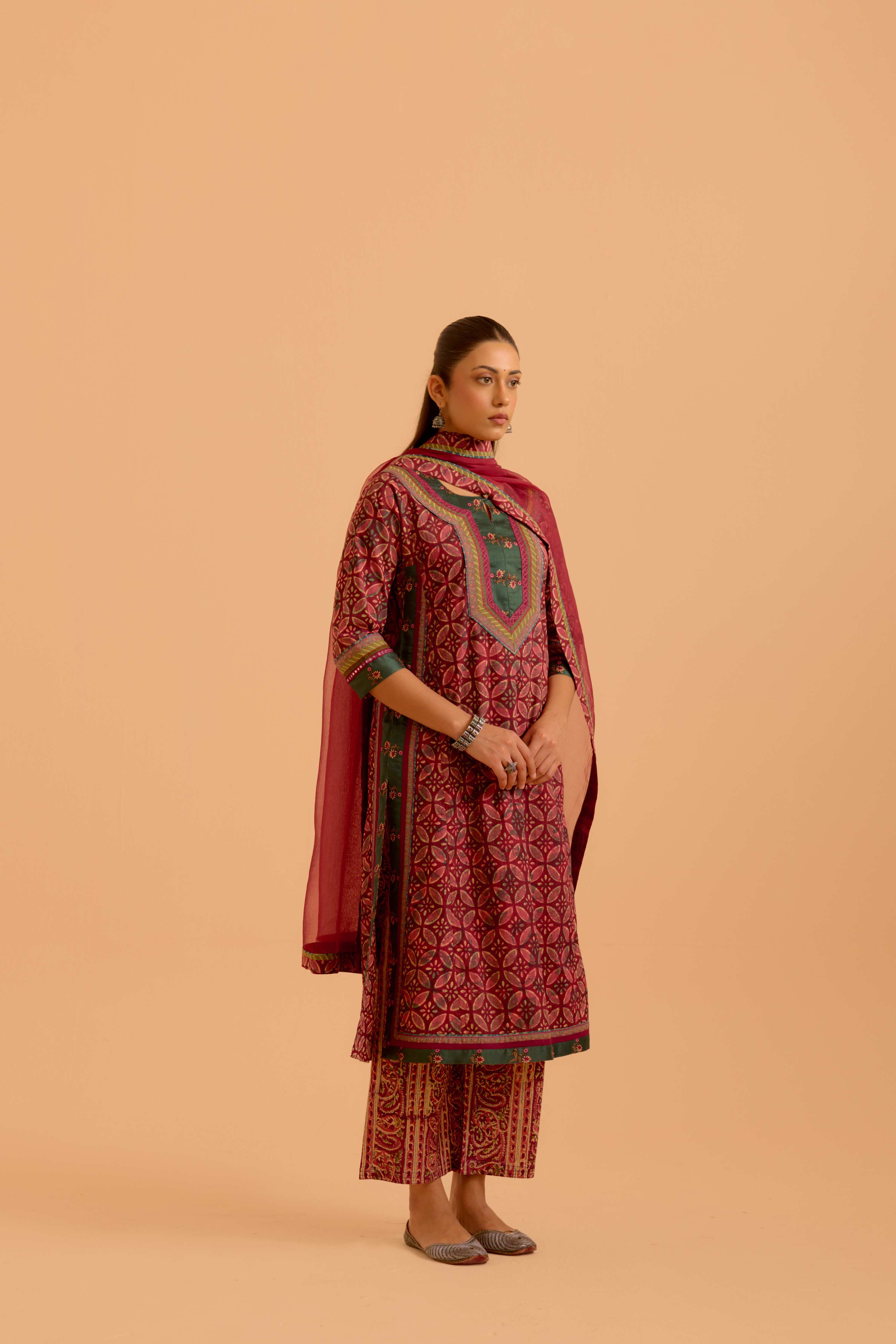 Anu Cotton Printed Kurta Mauve