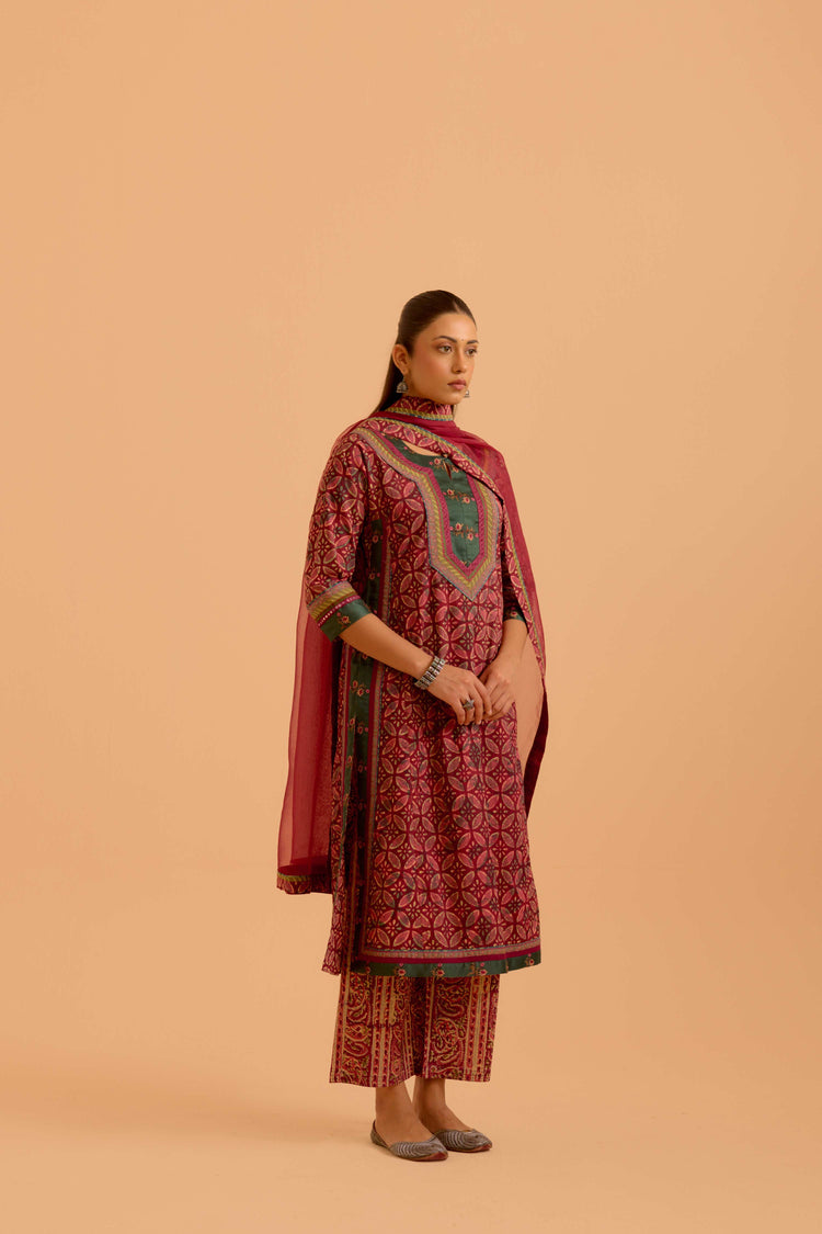 Anu Cotton Printed Kurta Mauve
