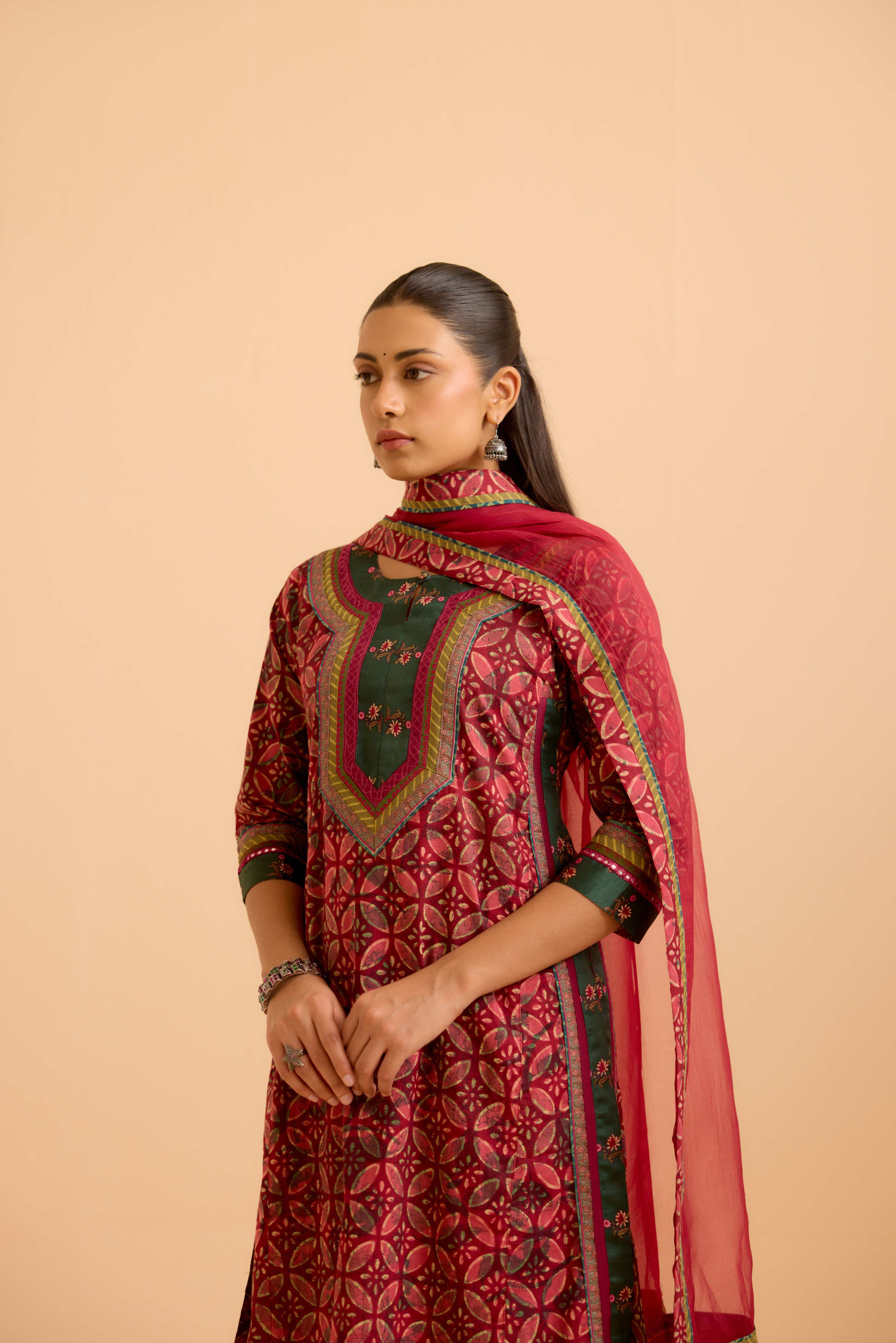Anu Cotton Printed Kurta Mauve