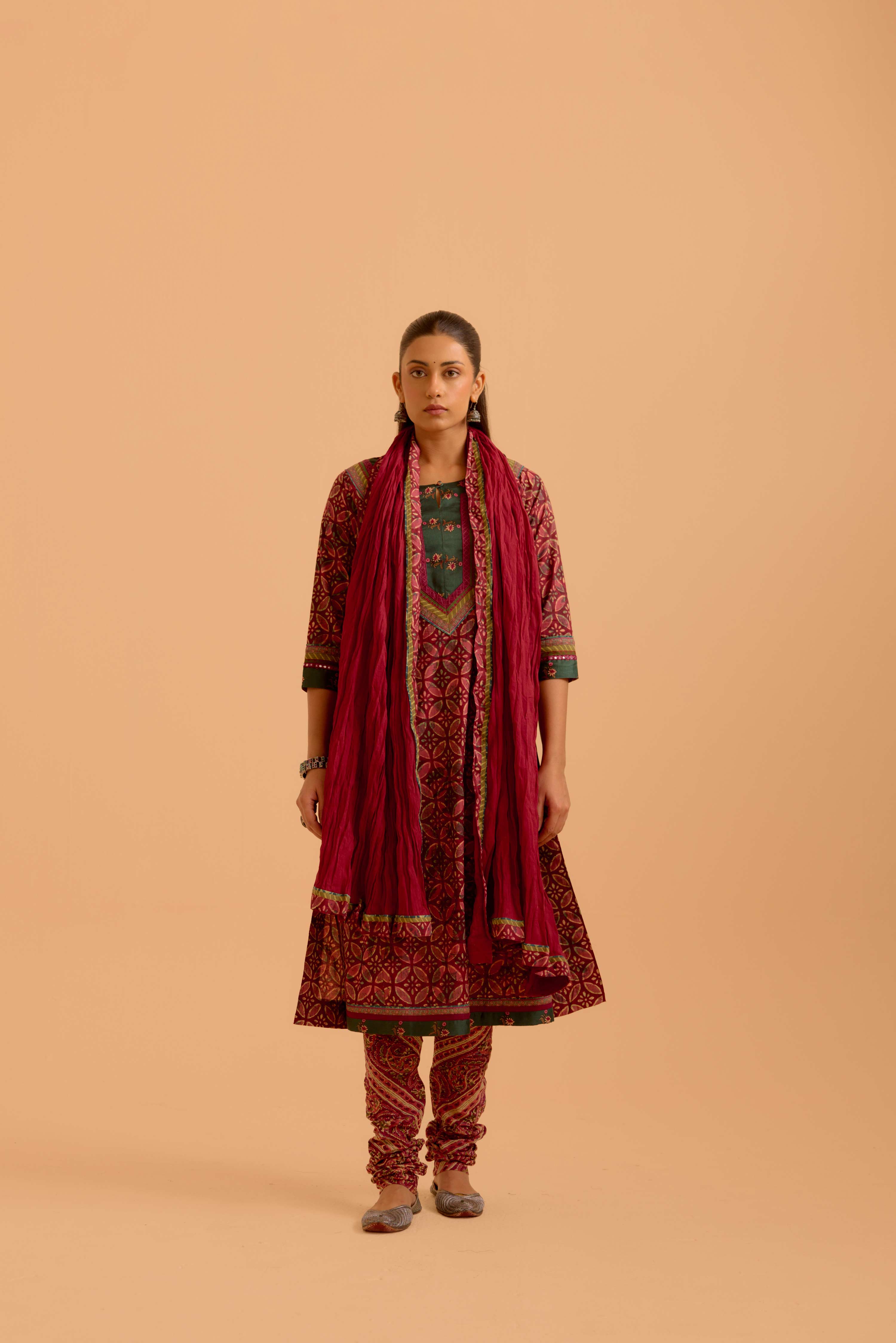 Anu Cotton Printed Kurta Mauve