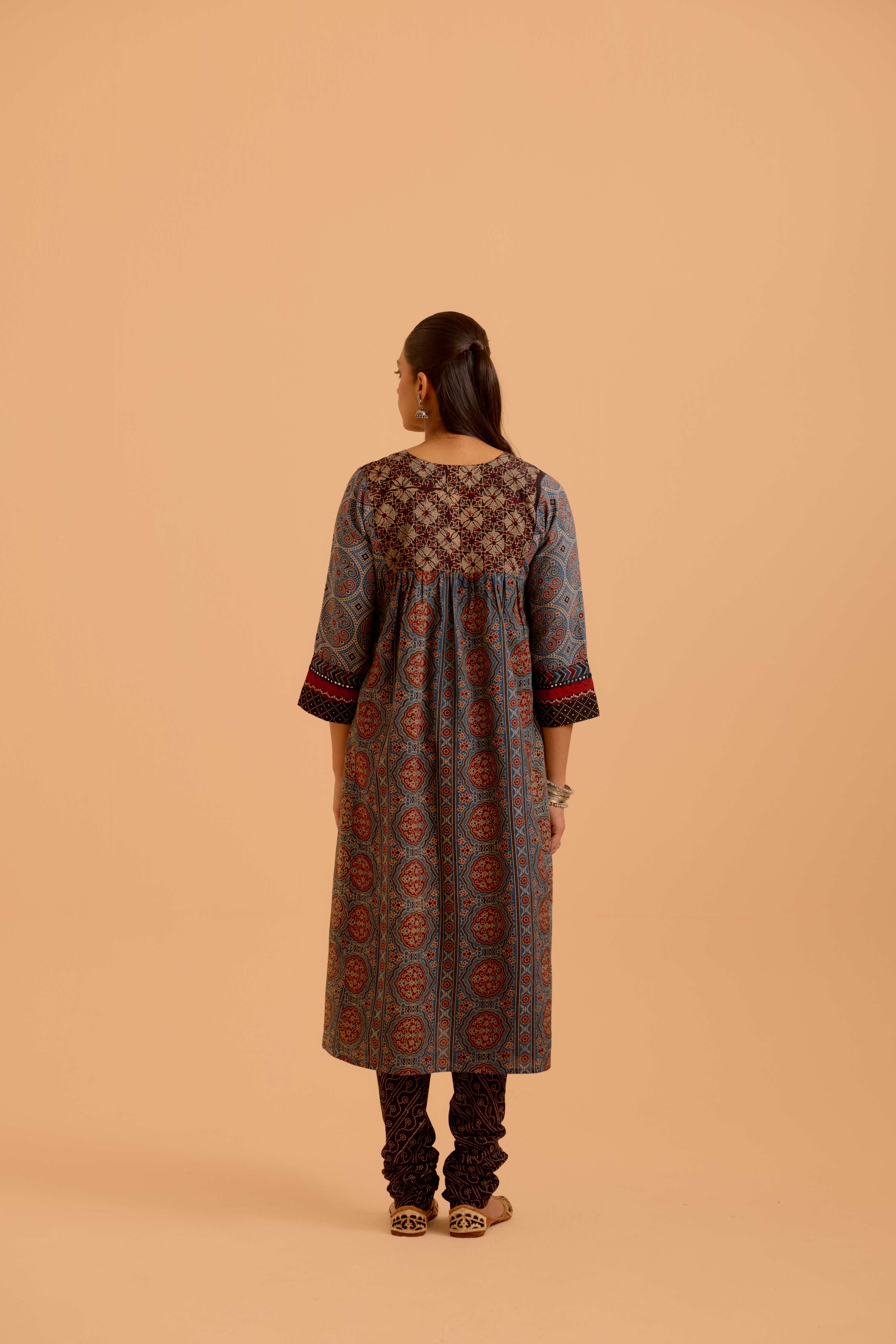 Banjara Cotton Ajrakh Printed Kurta Blue (Set Of 3)