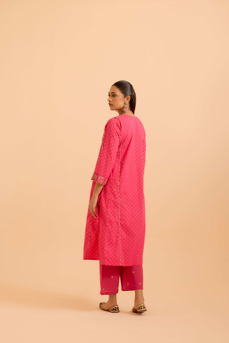 Tulsi Cotton Printed Kurta Hot Pink