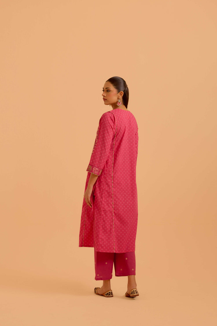 Tulsi Cotton Printed Kurta Hot Pink