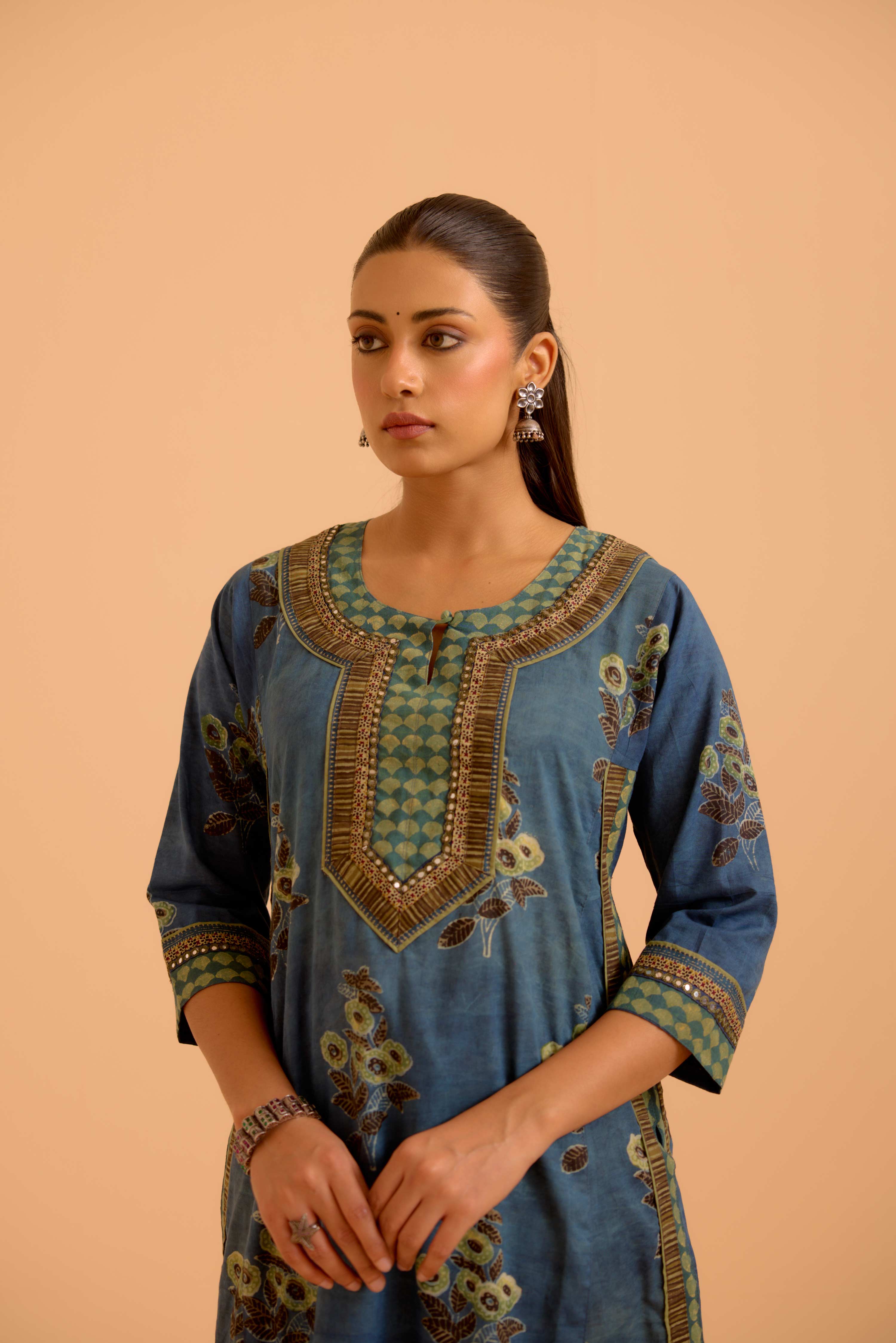 Anu Cotton Vanaspati Printed Kurta Blue