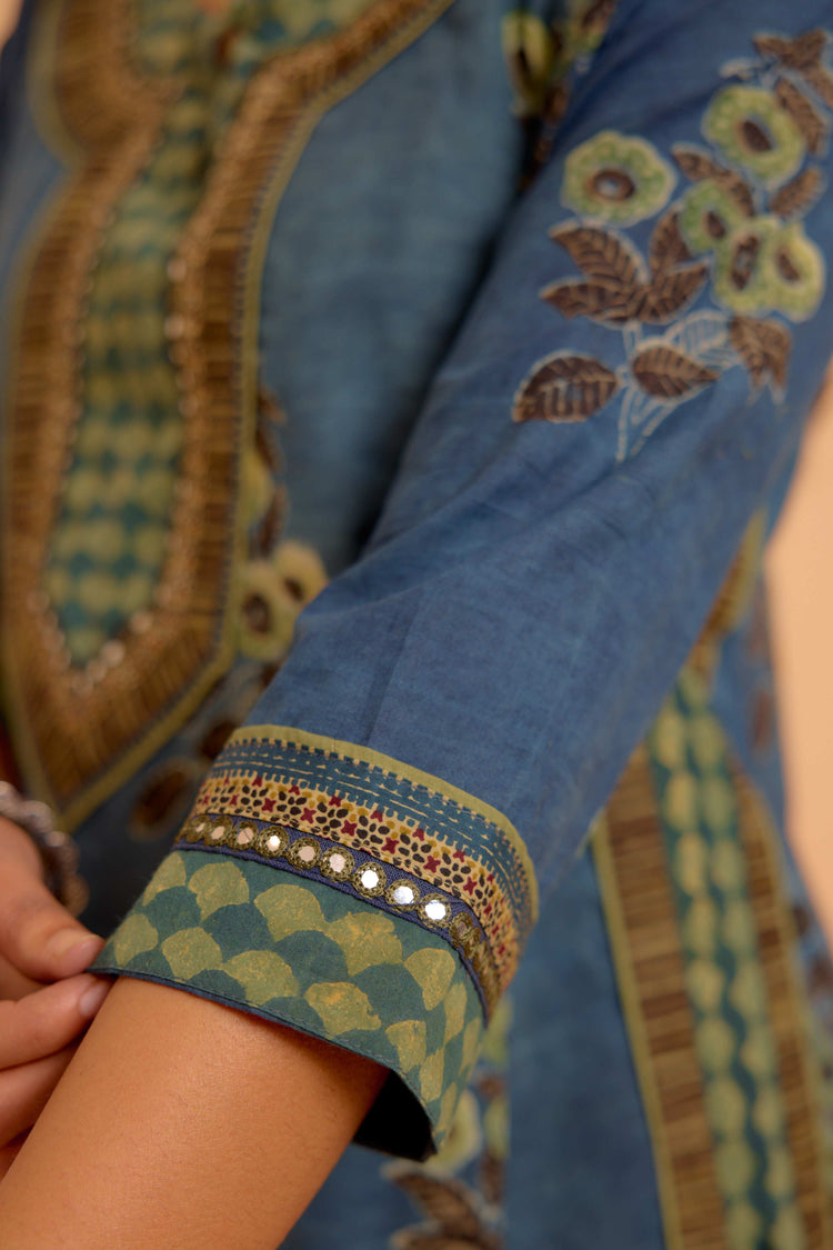 Anu Cotton Vanaspati Printed Kurta Blue