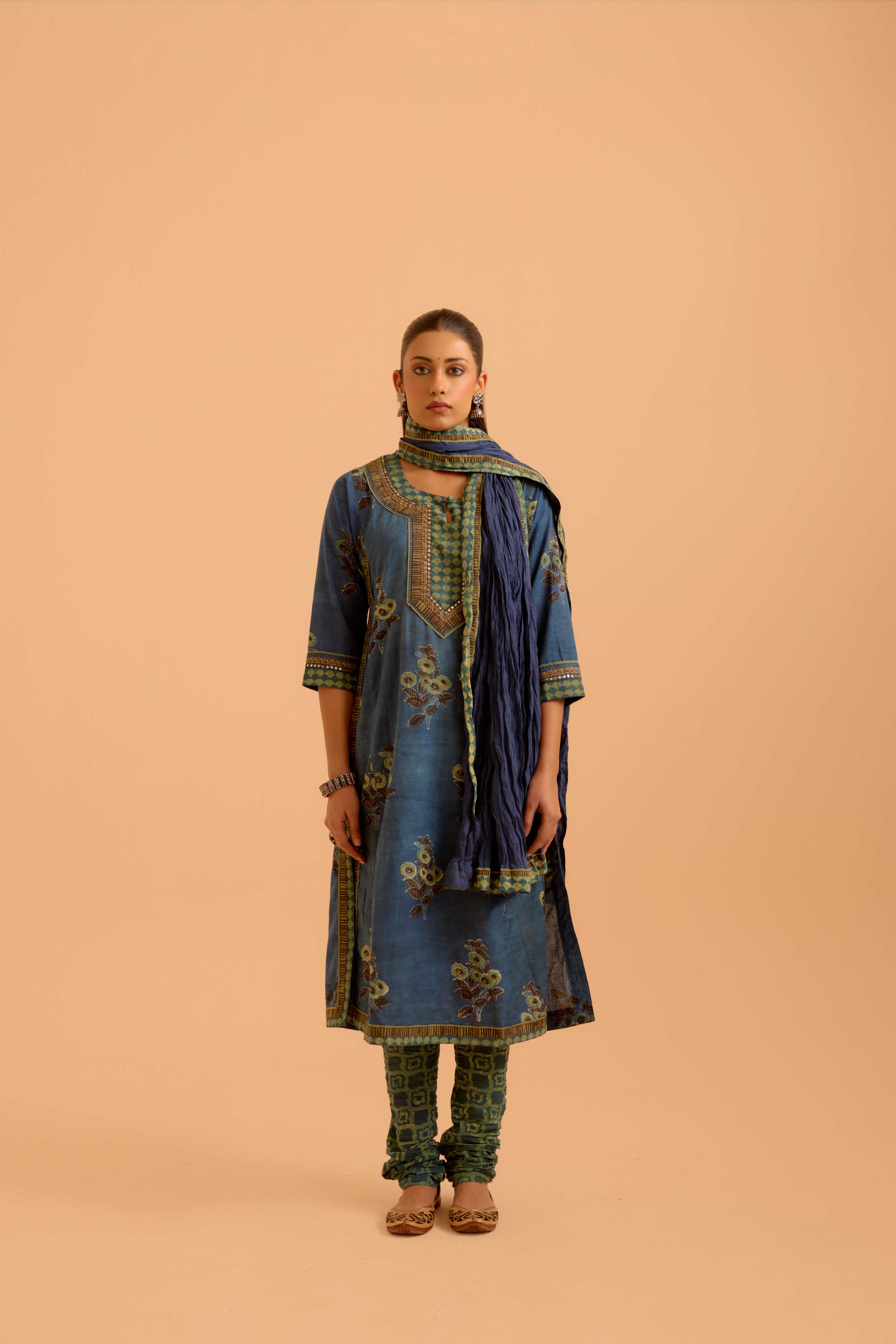 Anu Cotton Vanaspati Printed Kurta Blue