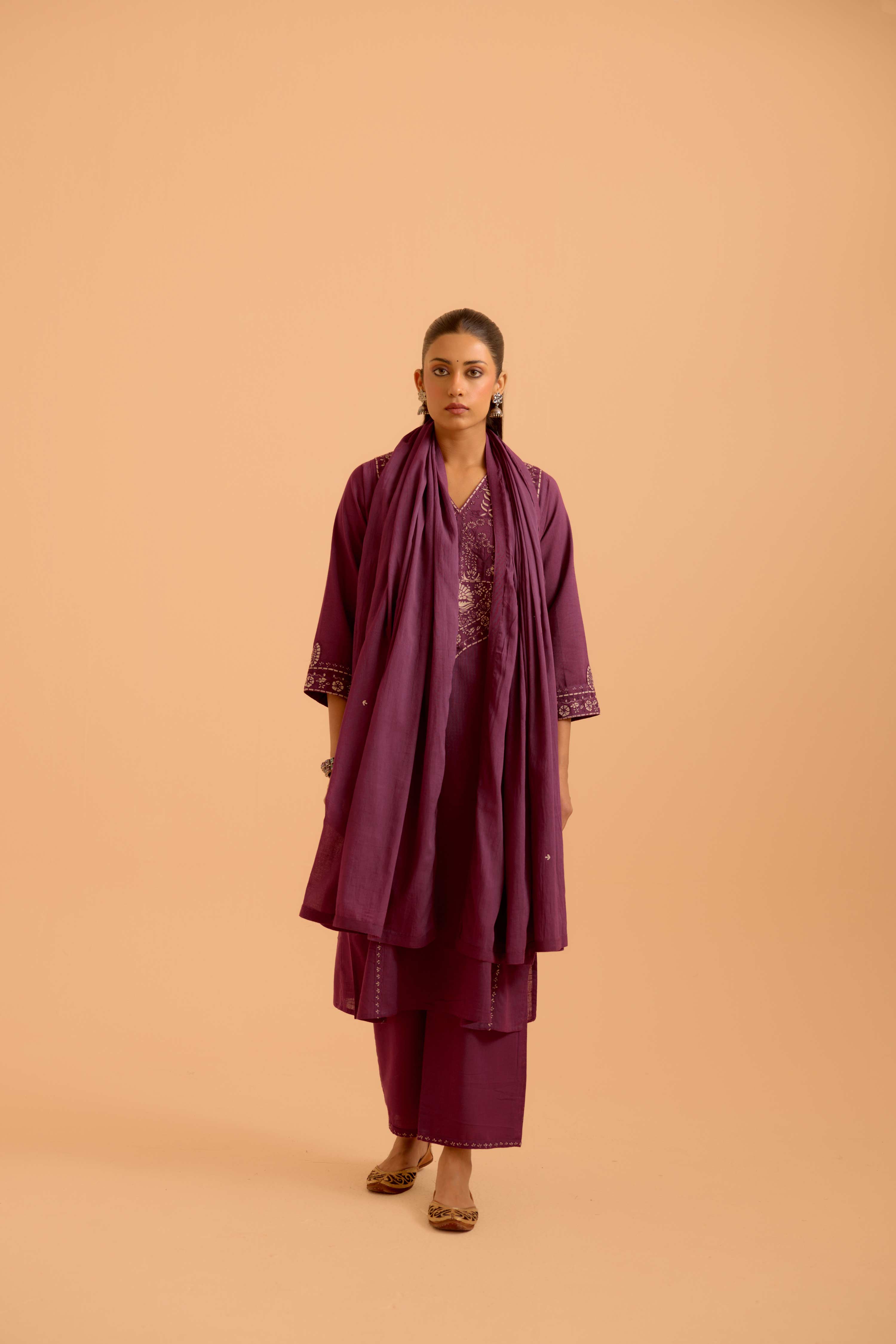Tulsi Cotton Dupatta Purple