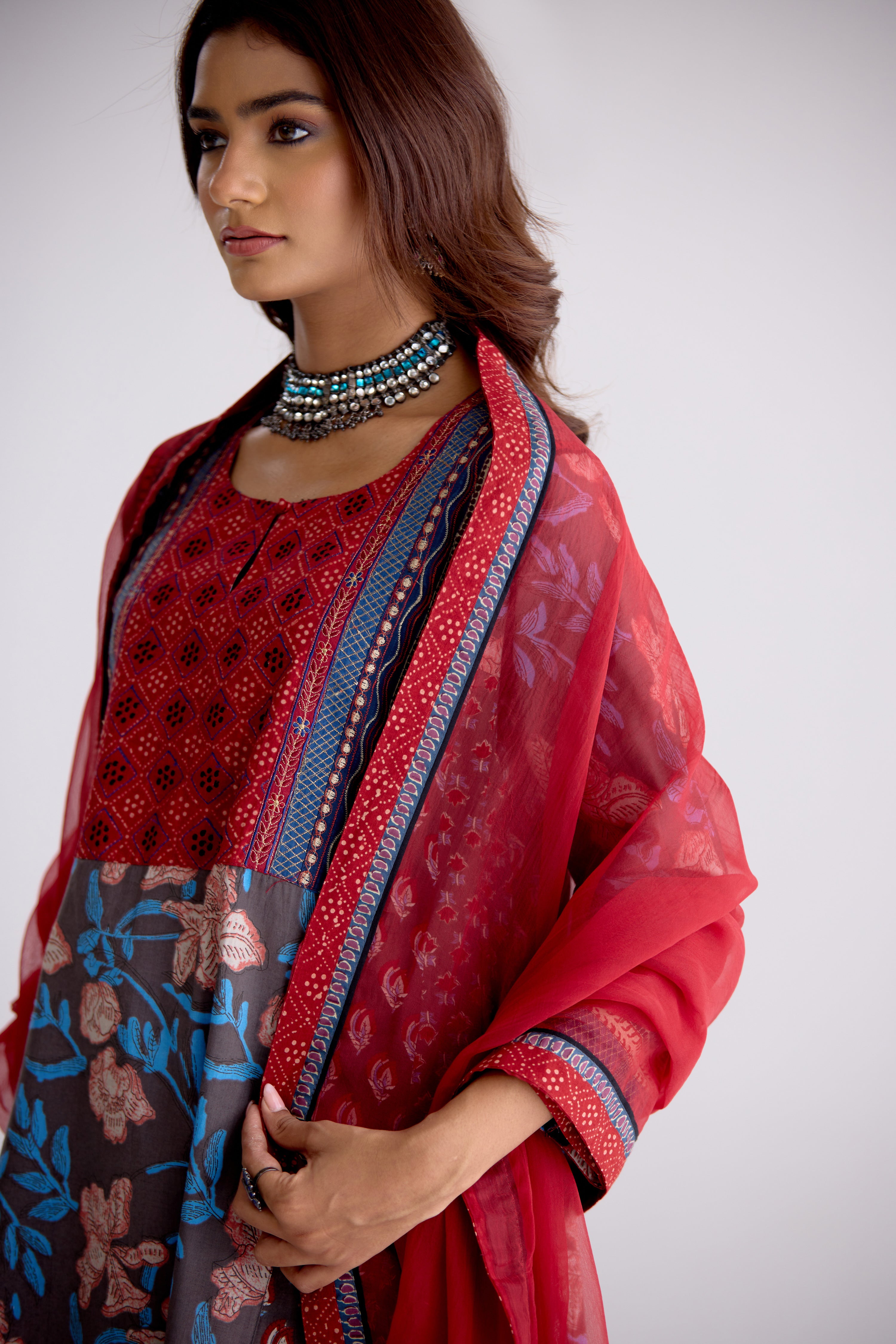 Medh Dupatta Maroon (10104480760107)