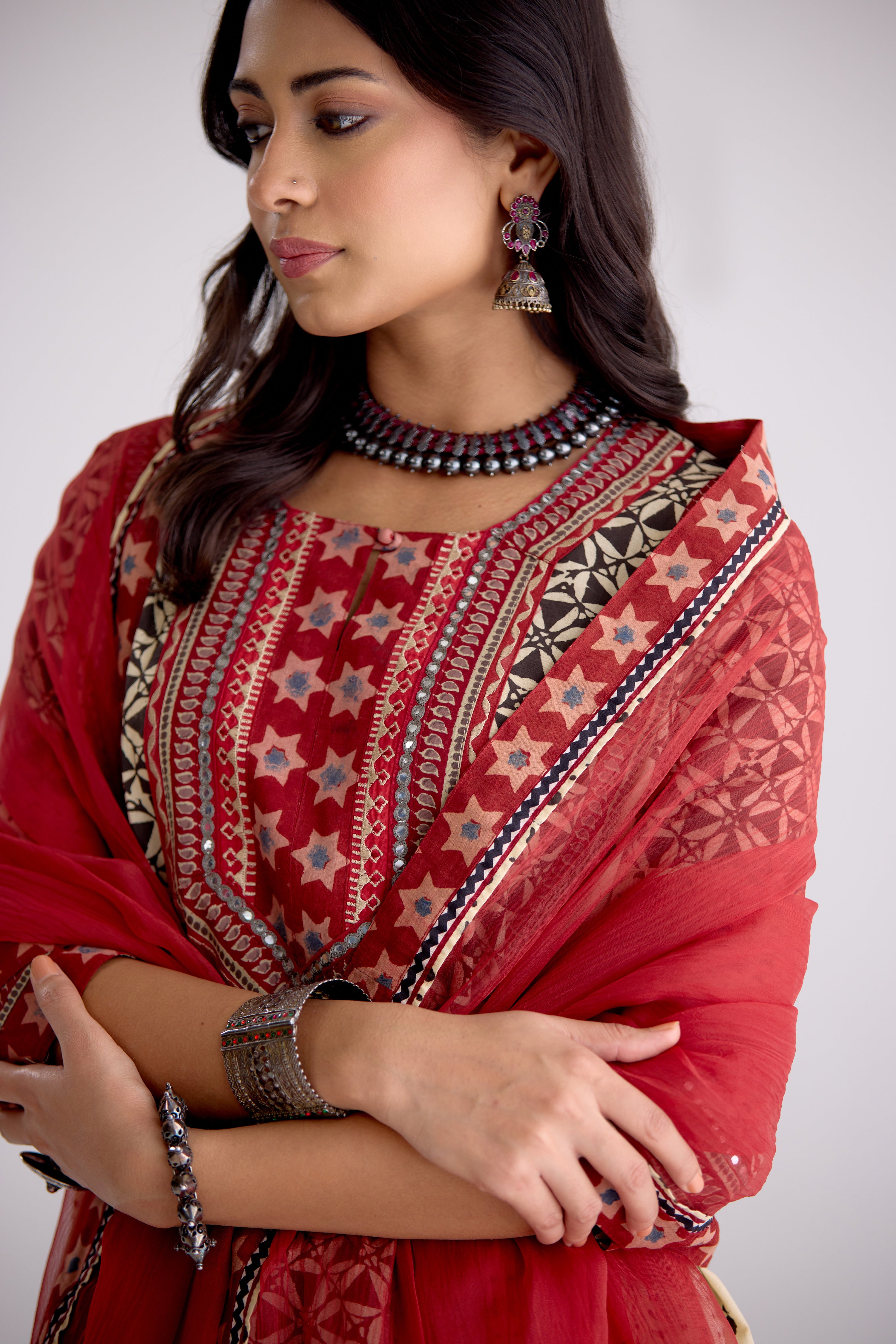 Medh Dupatta Maroon (10104267014443)