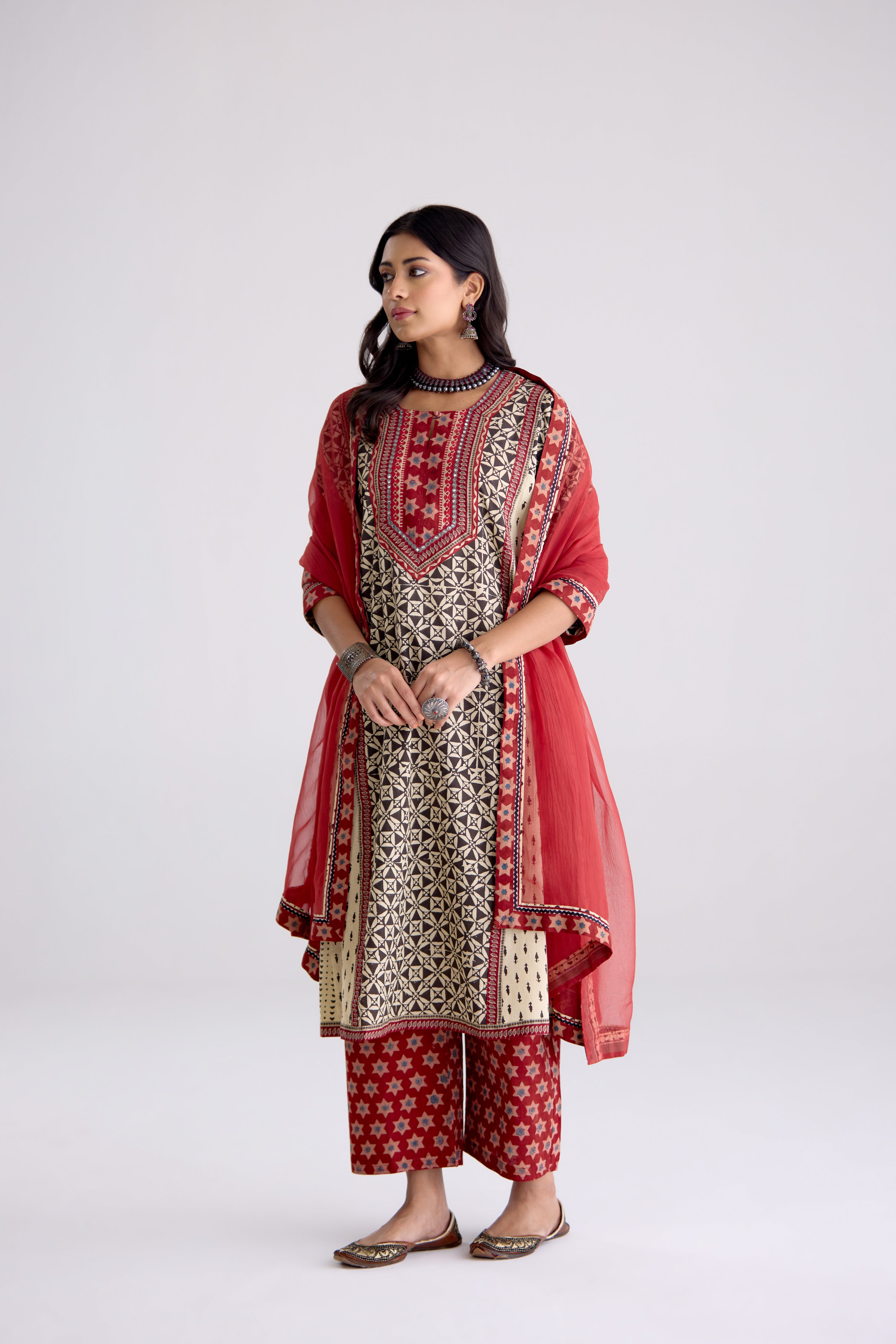 Medh Dupatta Maroon (10104267014443)