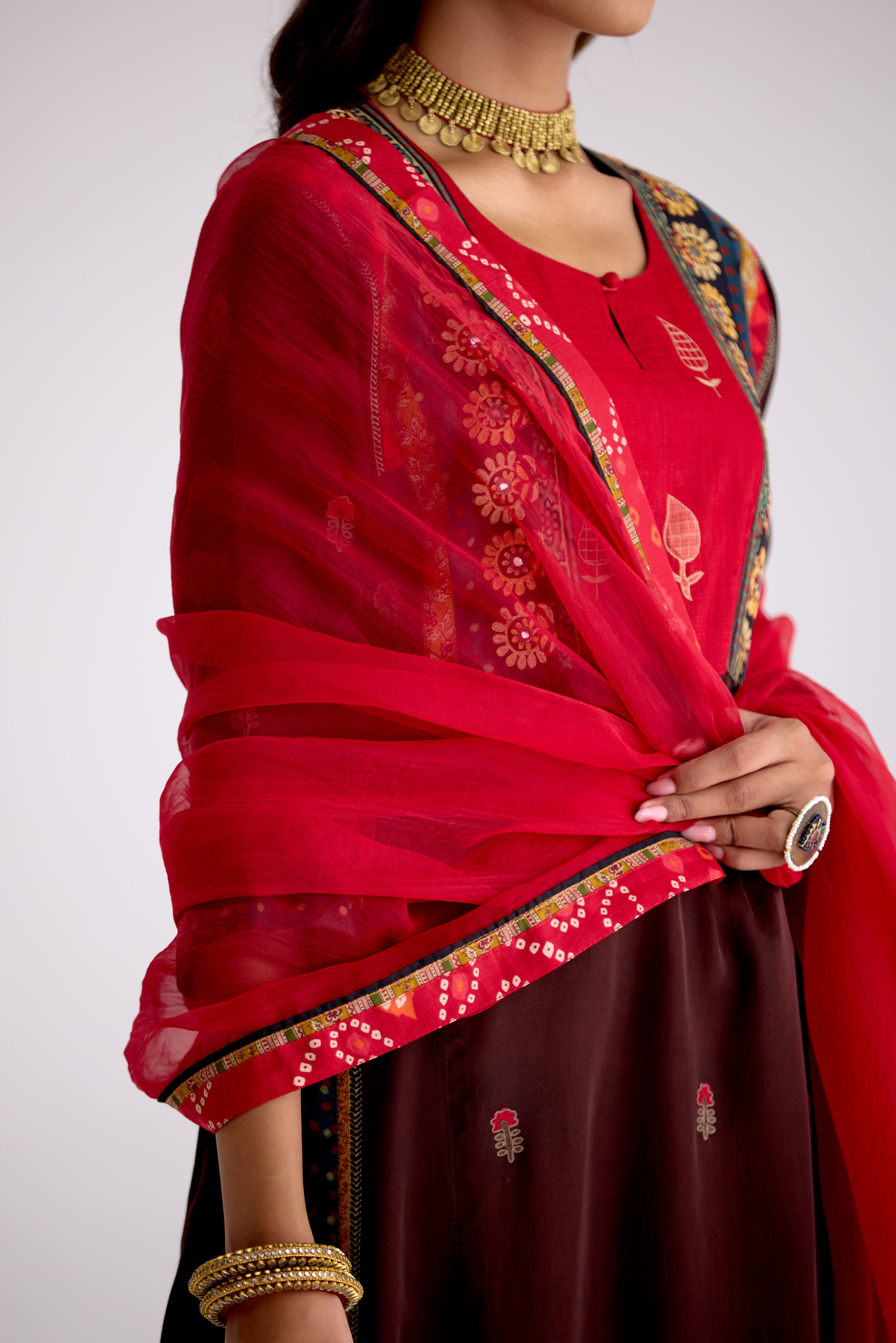 Medh Dupatta Red (10104256266539)