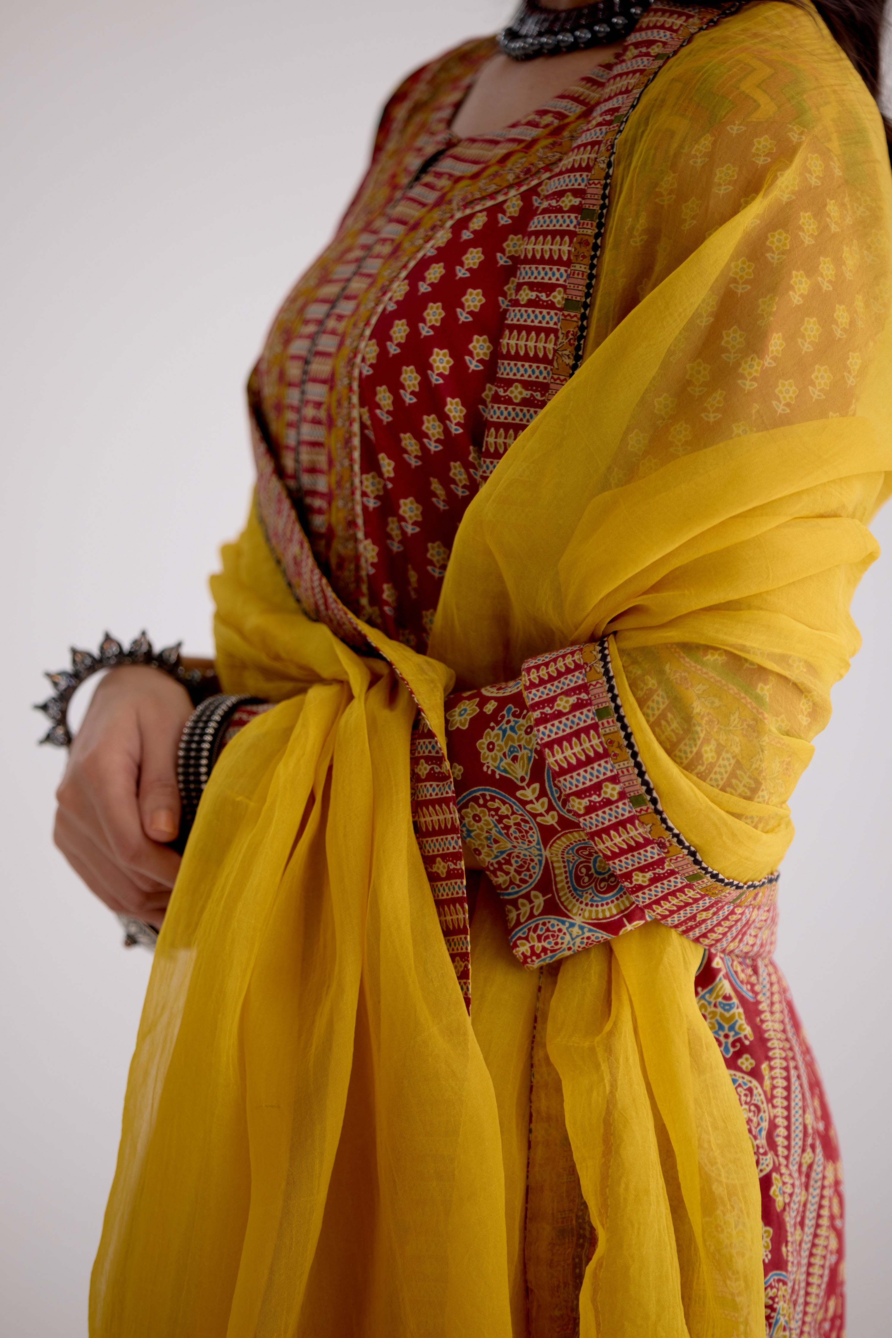 Adya Cotton Printed Kurta Maroon (10104487805227)